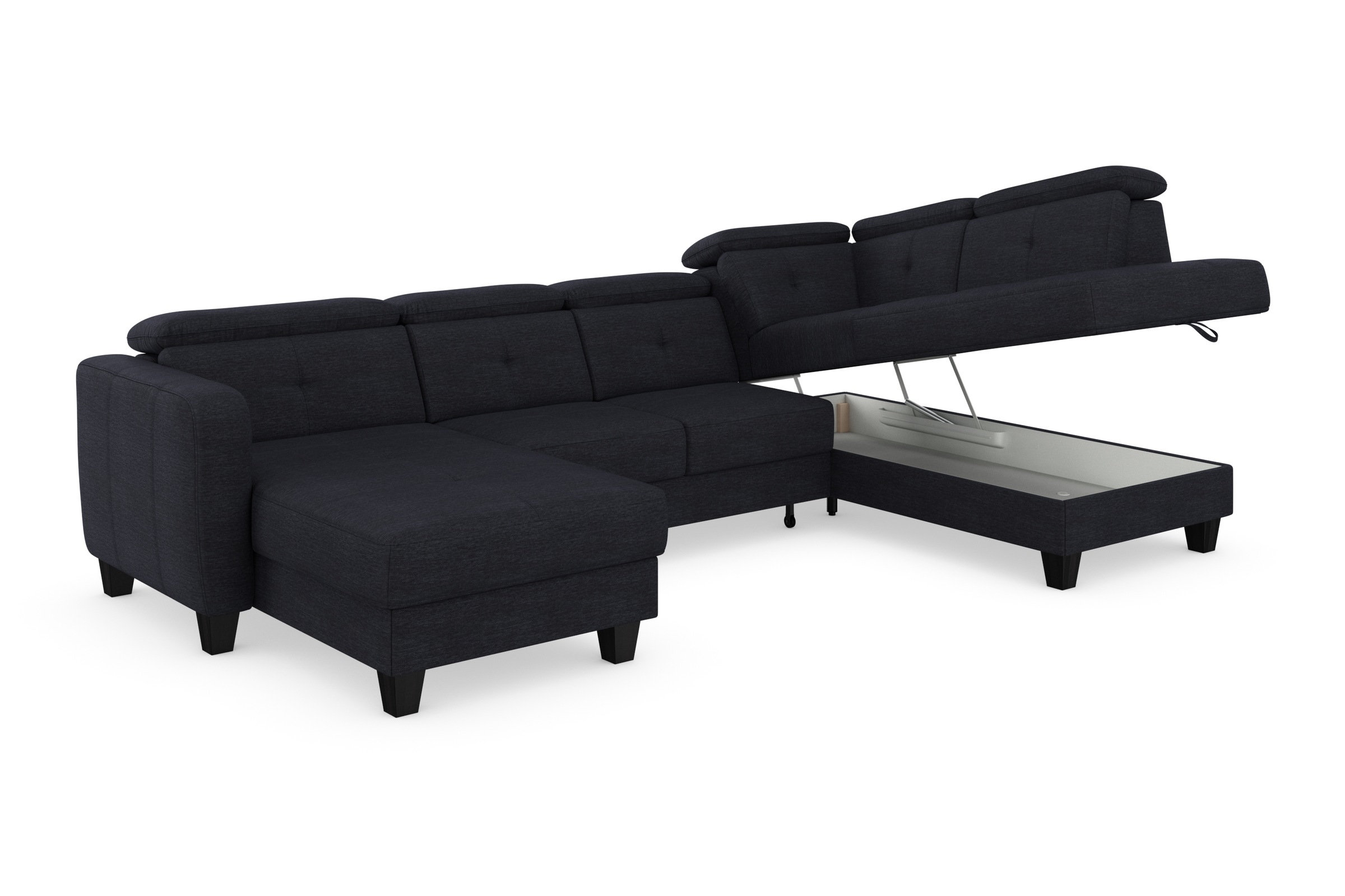 sit&more Wohnlandschaft »Belluci U-Form«, Kopfteilverstellung und Federkern, wahlweise mit Bettfunktion