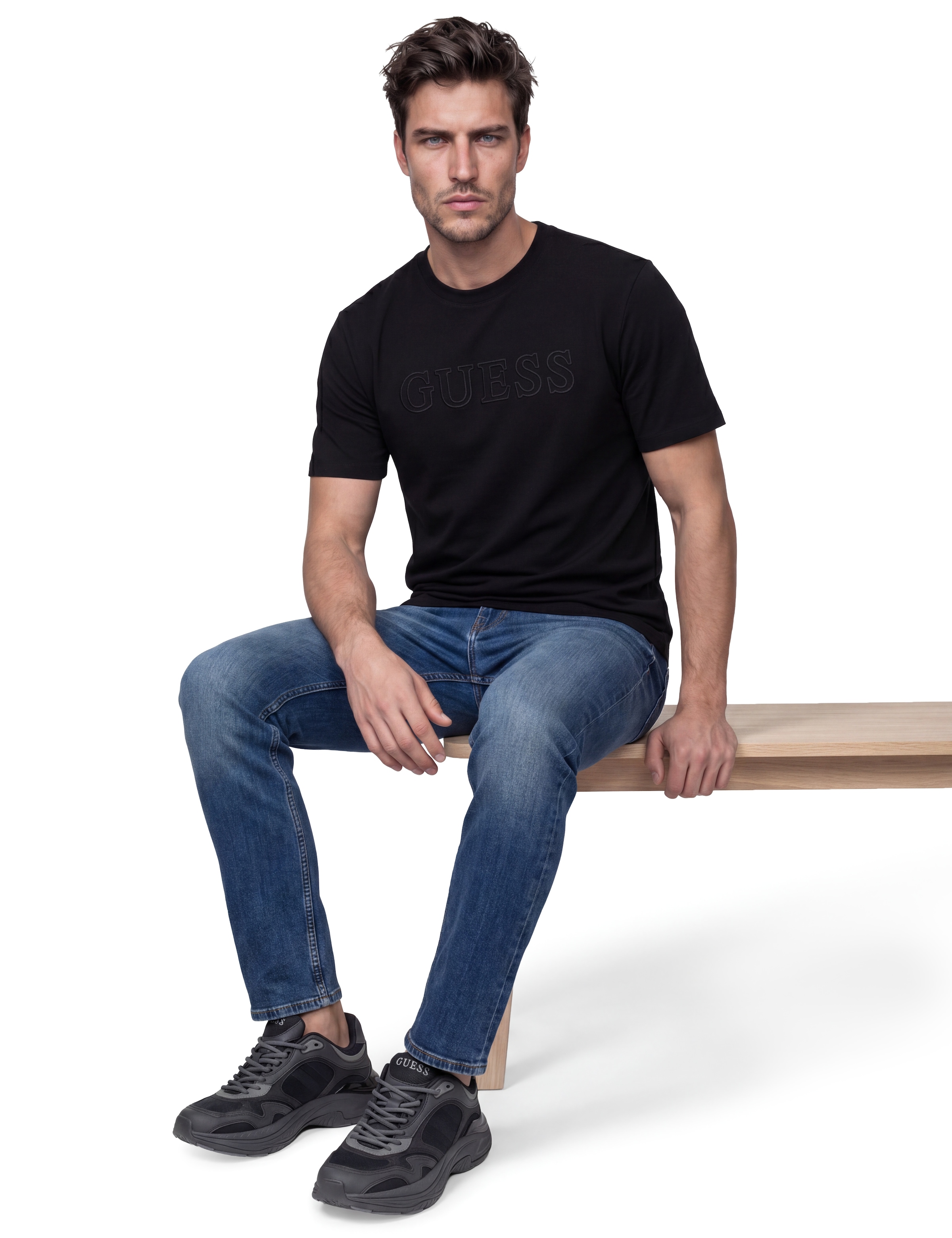 Guess T-Shirt »ALPHY« Regular Fit, Logo-Druck