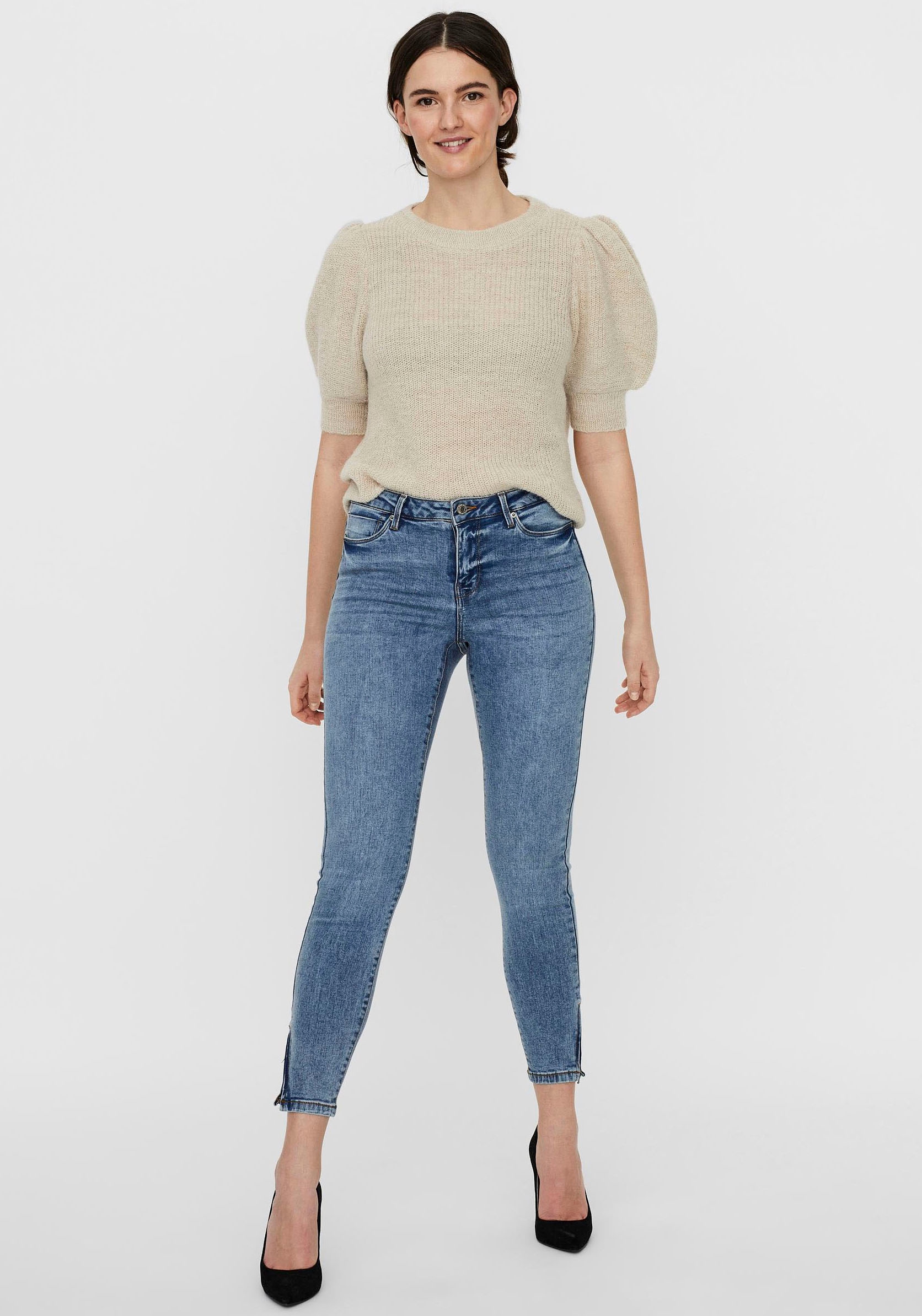 Vero Moda Skinny-fit-Jeans »VMTILDE«, mit Zipper am Saum