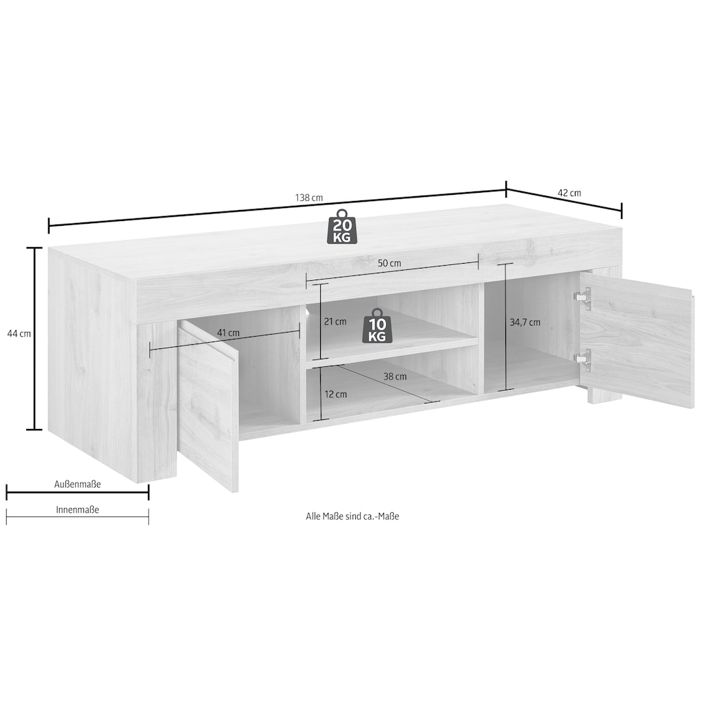 INOSIGN Lowboard »Firenze«, Breite 138 cm