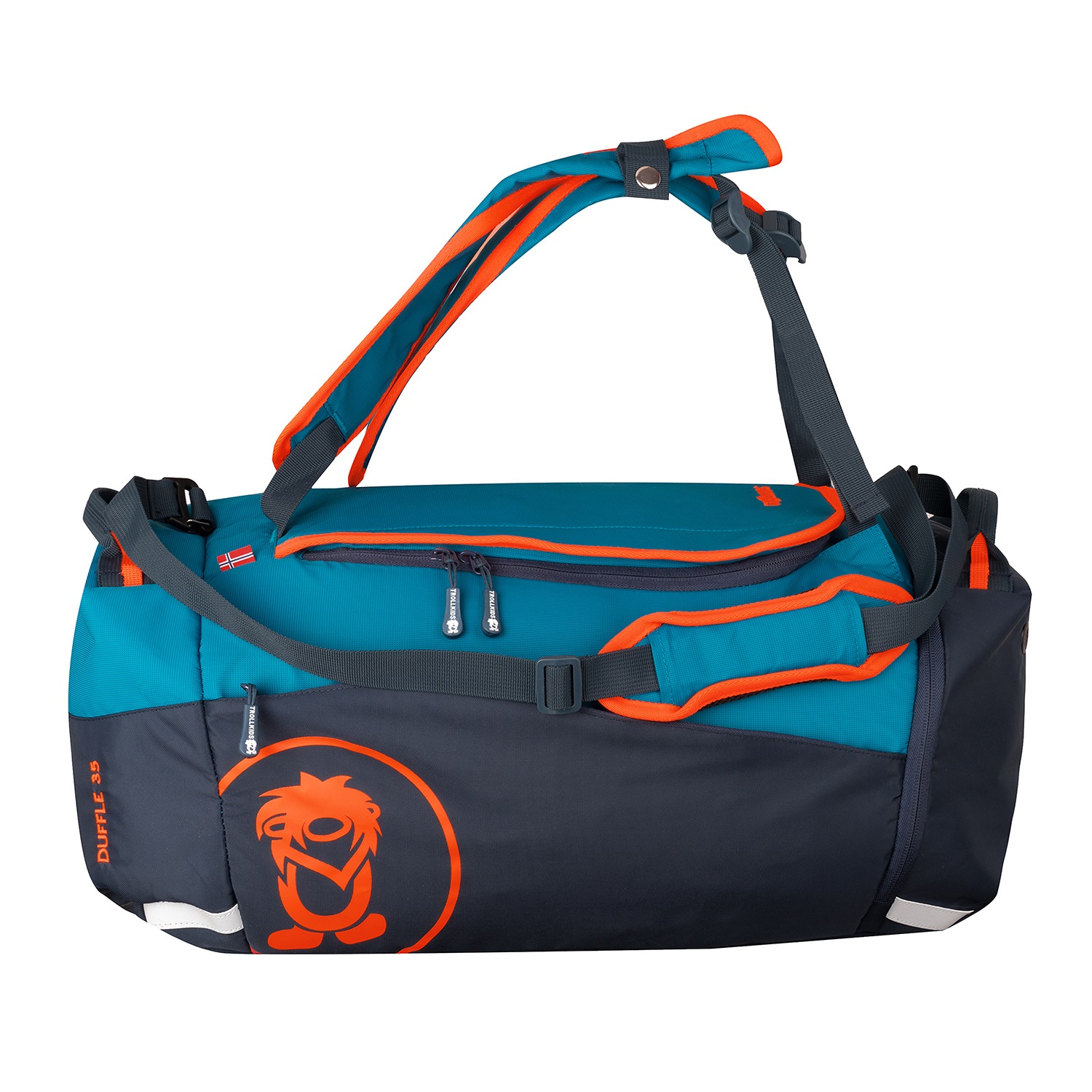 TROLLKIDS Kinder Reisetasche "KIDS DUFFLE BAG"atlantic blau, schwarz navy, glow orange, Obermaterial: 100% Polyamid. Futter: 100% Polyester.