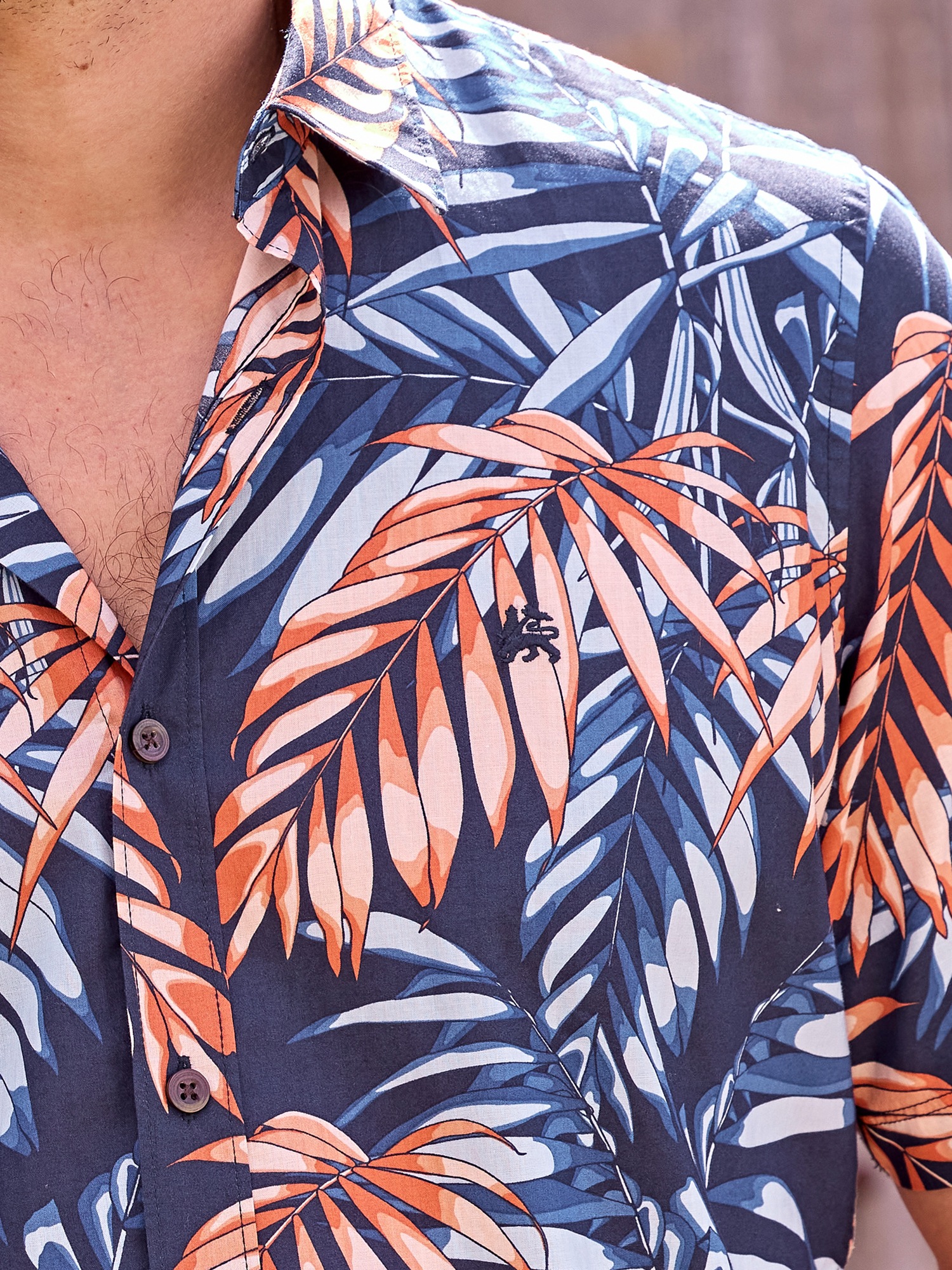 LERROS Kurzarmhemd »LERROS Hawaiihemd, floral gemustert«