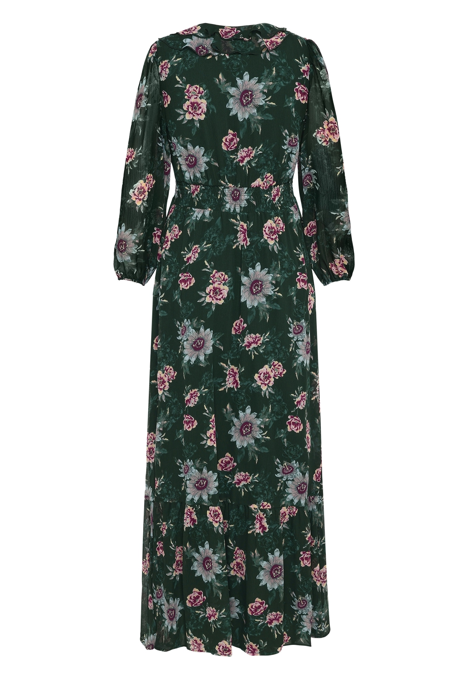 Zero Maxikleid »Damen langarm mit Blumen« Ohne Tasche Rüschen