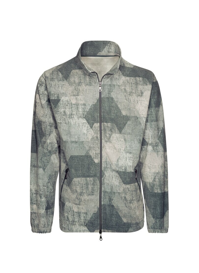 Trigema Fleecejacke »TRIGEMA Fleecejacke mit Allover-Print«, (1 St.)