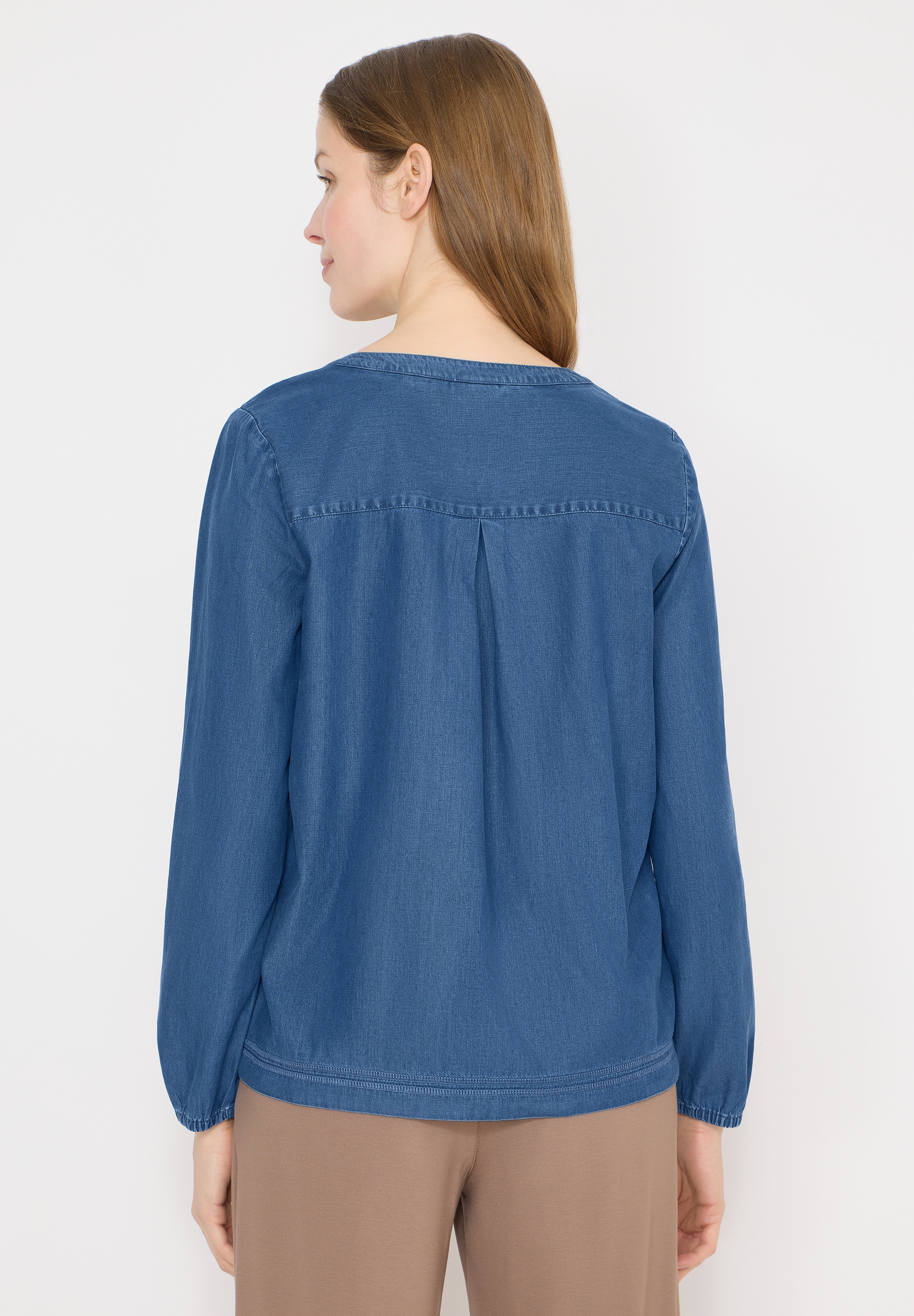 Cecil Langarmbluse mit geschlitztem Rundhalsausschnitt günstig online kaufen