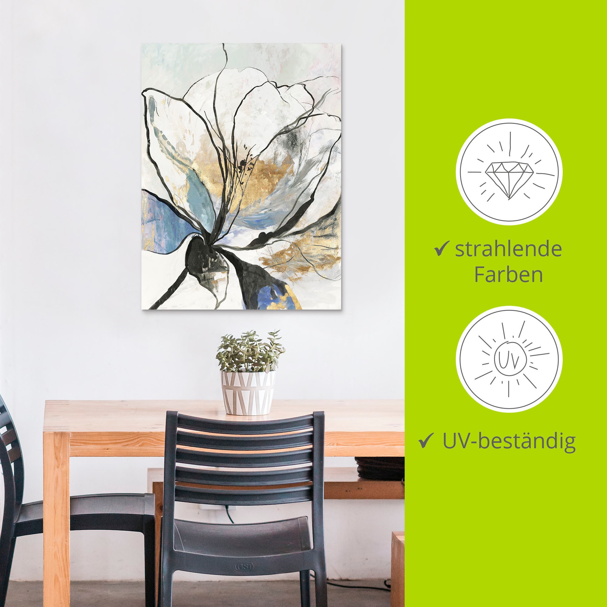 Artland Wandbild »Umrissenes Blumenmuster I«, Blumenbilder, (1 St.), als Alubild, Outdoorbild, Leinwandbild, Poster, Wandaufkleber