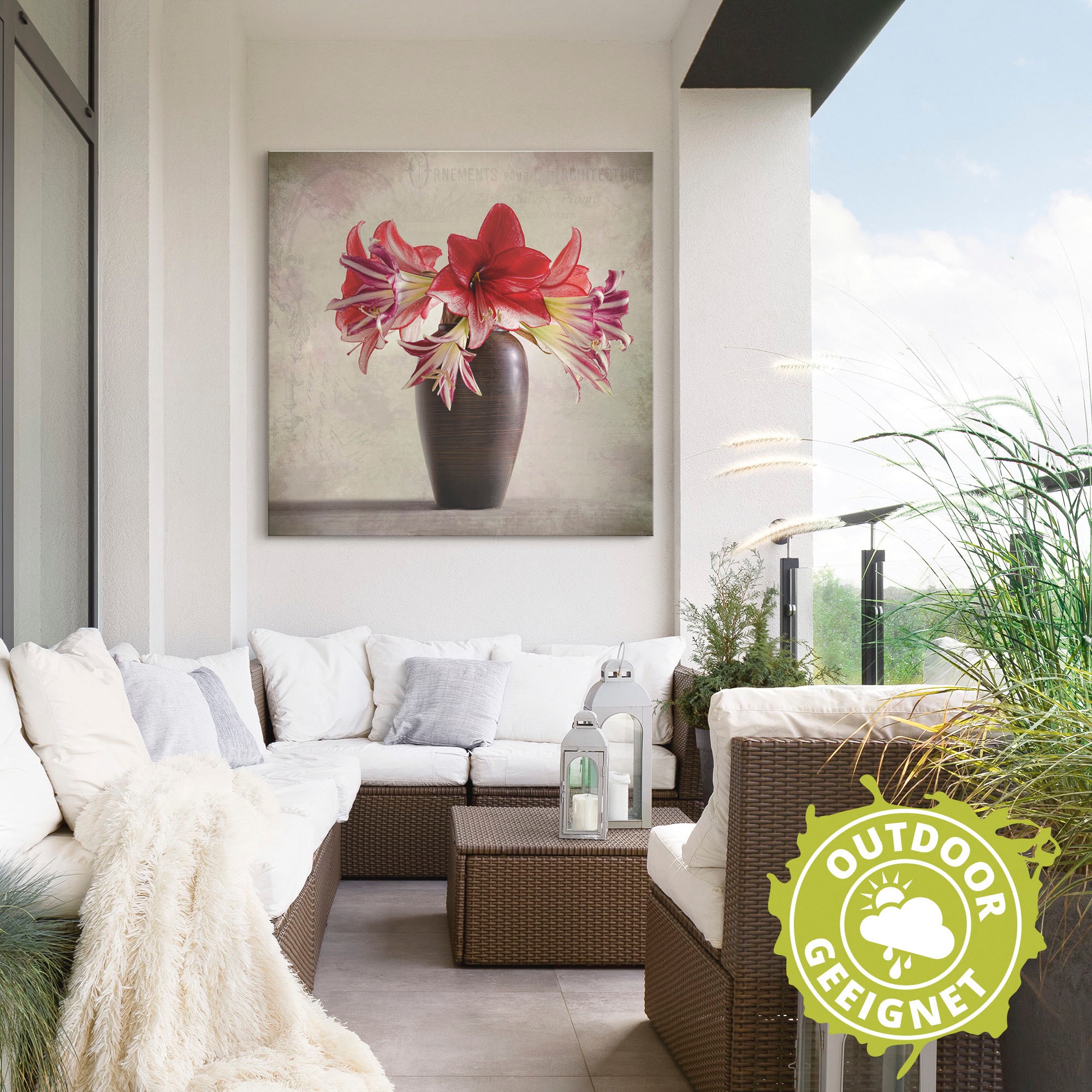 Artland Wandbild »Amaryllis Vintage II«, Blumen, (1 St.), als Alubild, Outdoorbild, Leinwandbild in verschied. Größen
