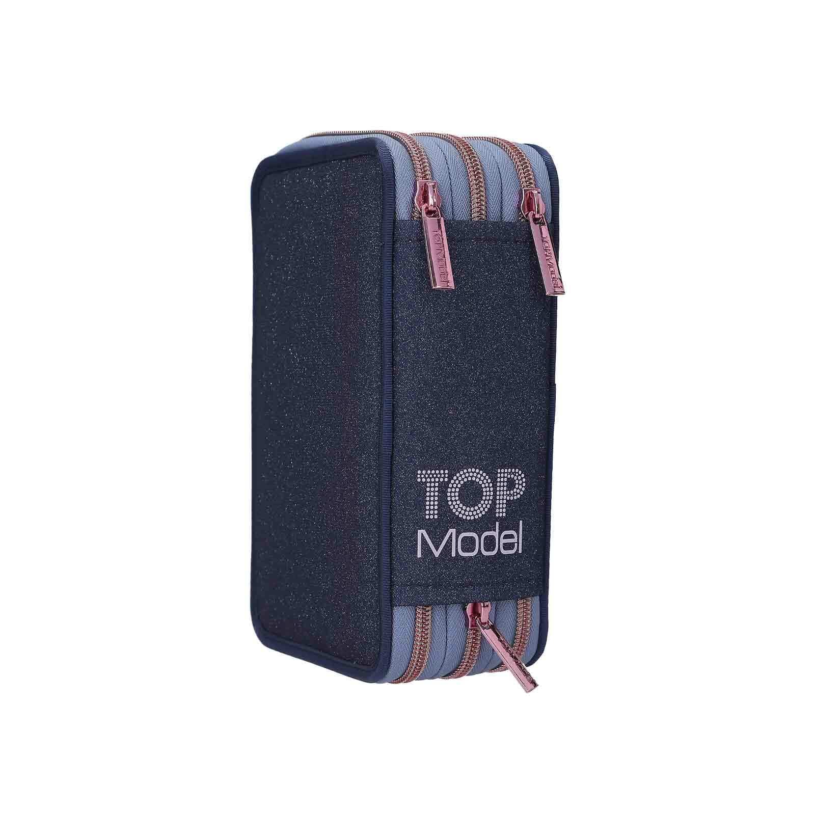 Depesche Buntstift »3-Fach Federtasche TOPModel 7,5 x 13 x 20 cm dunkelblau«