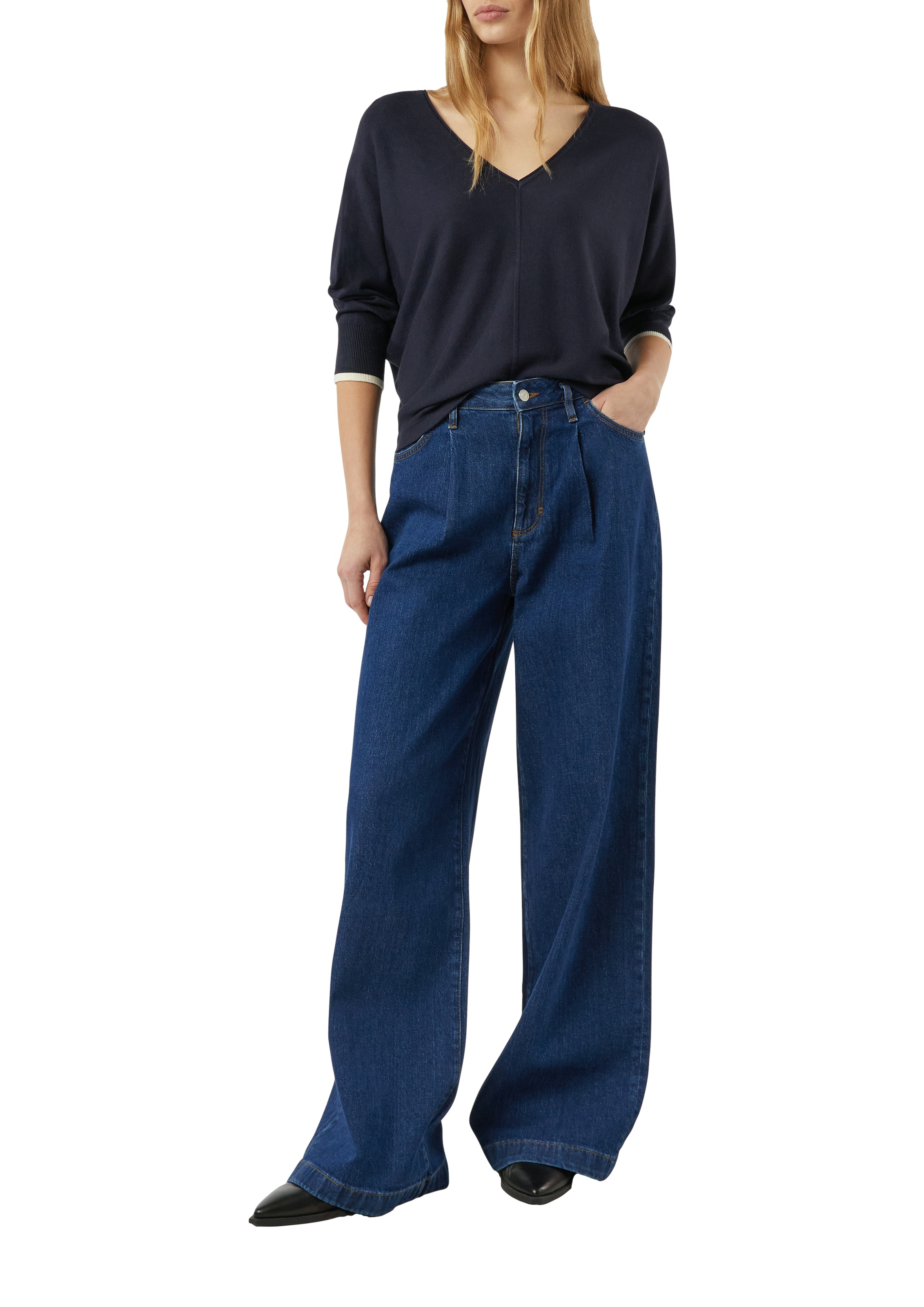 Comma Strickpullover mit V-Ausschnitt günstig online kaufen