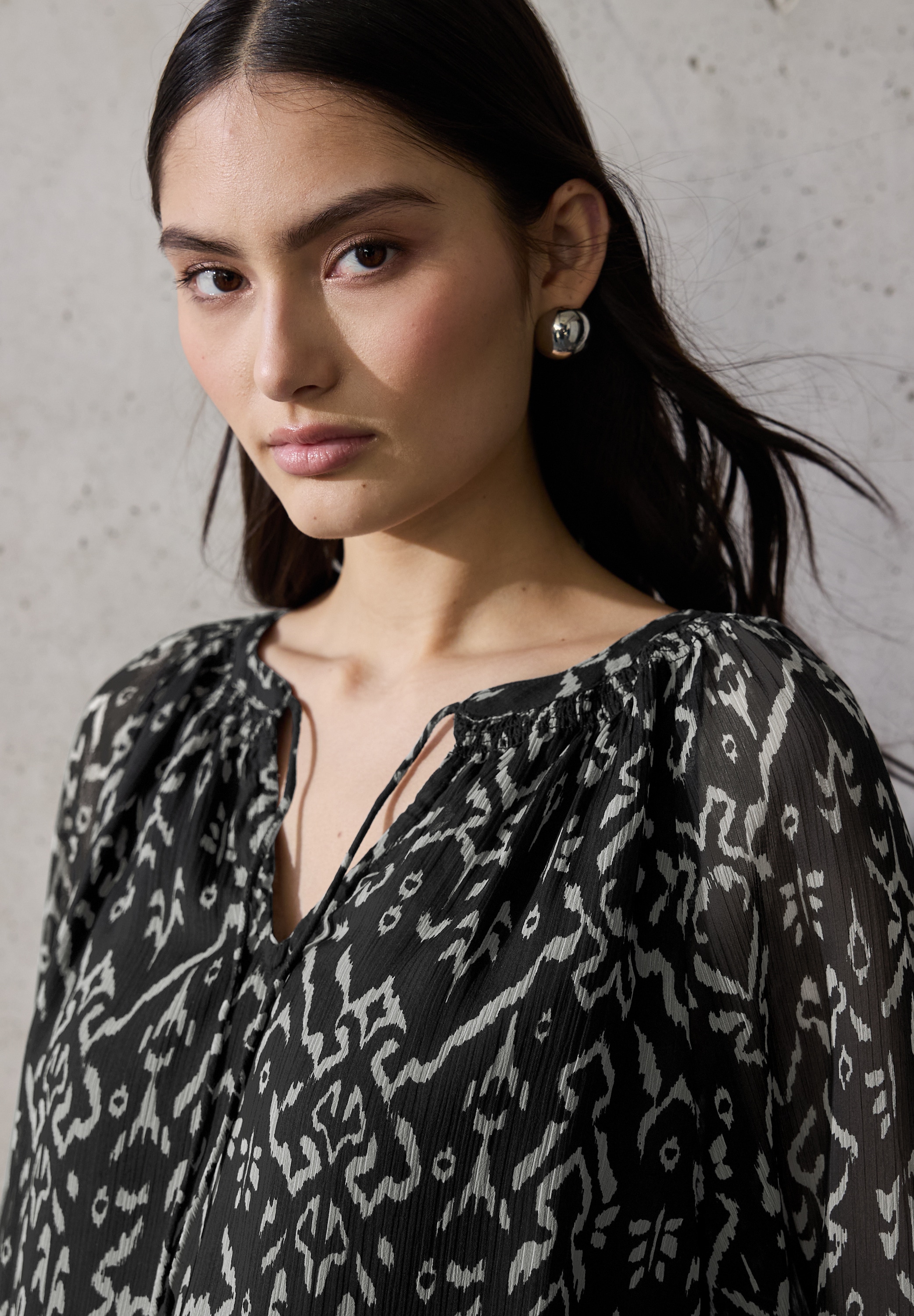 STREET ONE STUDIO Langarmbluse mit Smok-Details