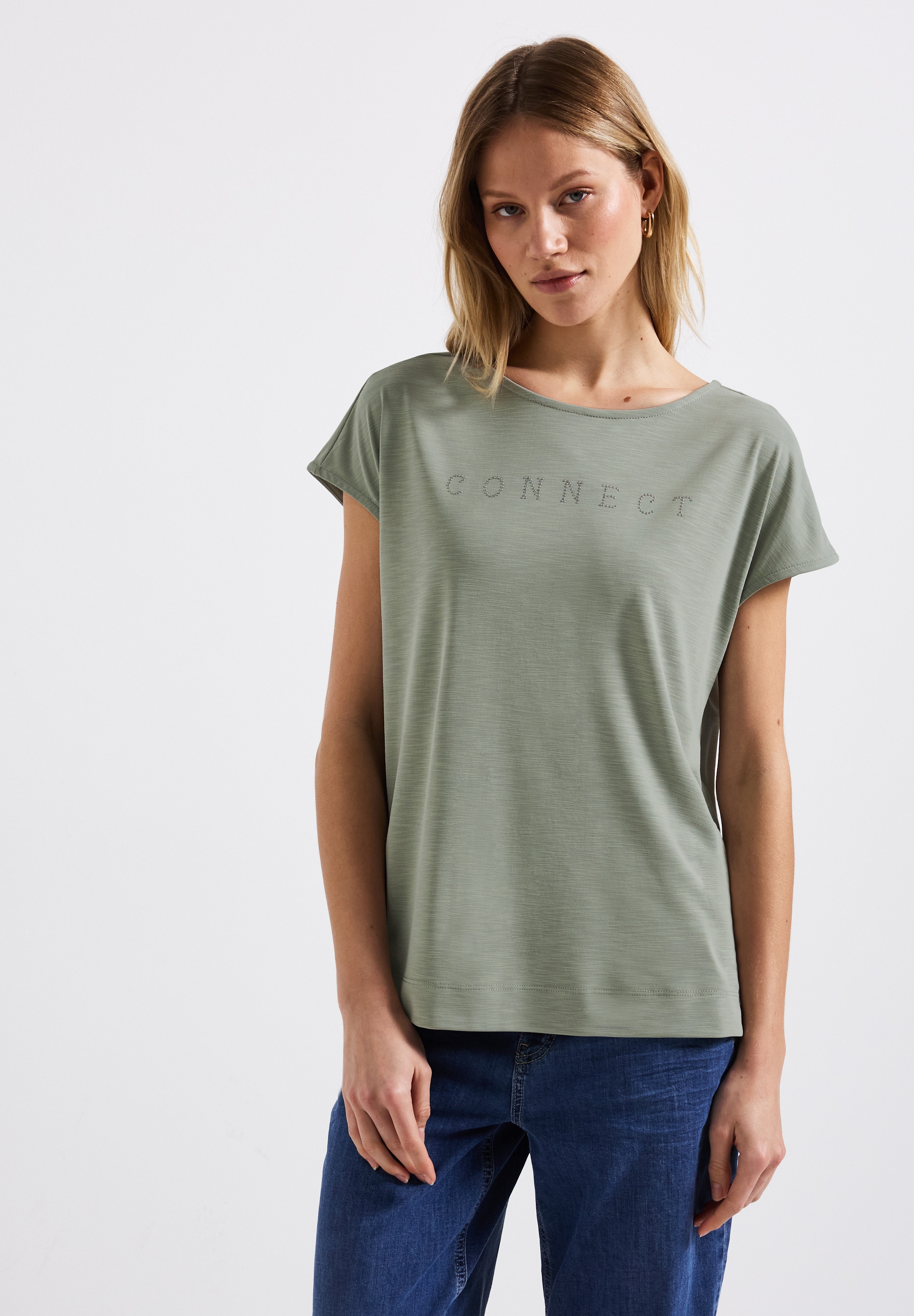 STREET ONE T-Shirt, mit Seitlichen Einschlitzen am Saum günstig online kaufen