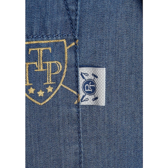 TOM TAILOR Polo Team Jeansbluse, mit trendigem Allover-Logoprint für kaufen  | BAUR