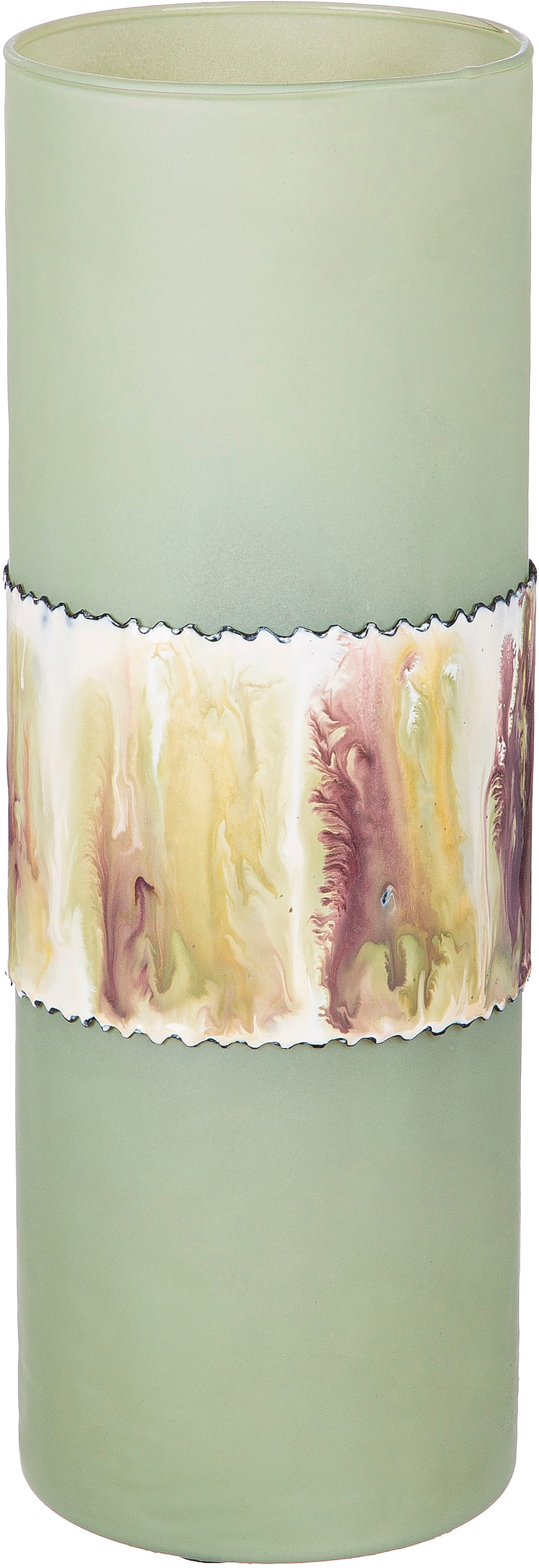 GILDE Tischvase "Vase Imperial, röhrenförmig", (1 St.), aus Aluminium und Glas, wasserdicht, Ø ca. 12 cm