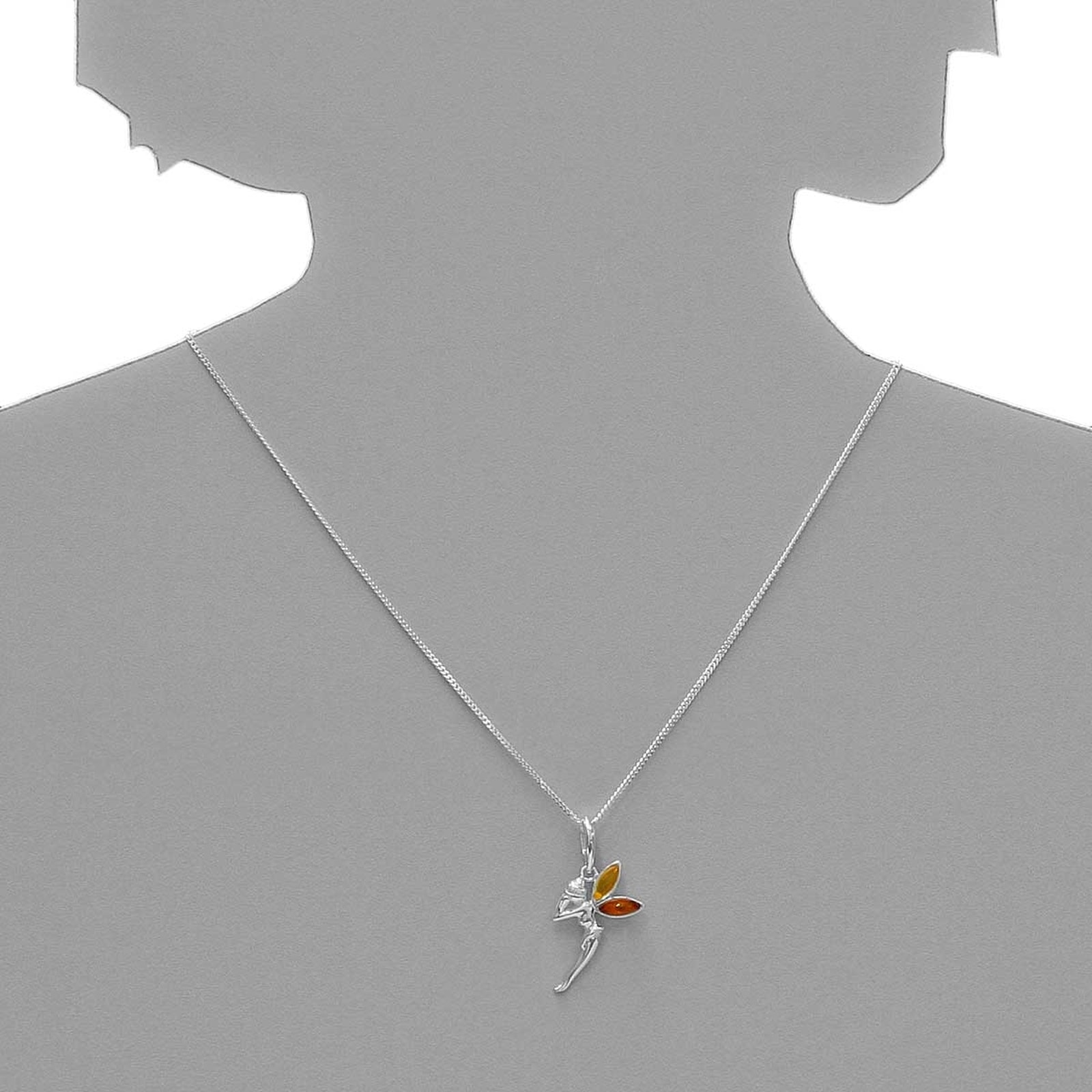 OSTSEE-SCHMUCK Kette mit Anhänger »- Elfe - Silber 925/000 - Bernstein«