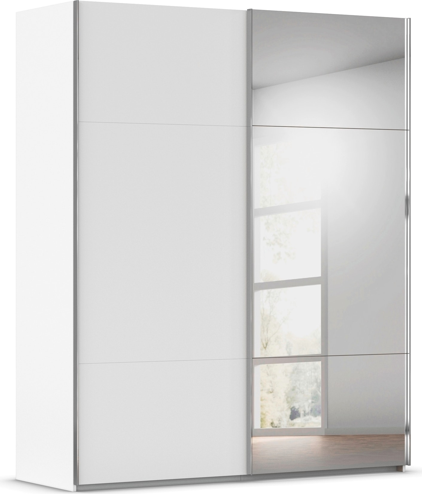 rauch Schwebetürenschrank "Kleiderschrank Schrank Garderobe Schlafzimmerschrank CONTIDO" 3 verschiedene Ausstattungen BASIC/CLASSIC/PREMIUM (inkl. SOFT-CLOSE), aus hochwertigem Material in 6 Breiten 2 Griff-Farben MADE IN GERMANY