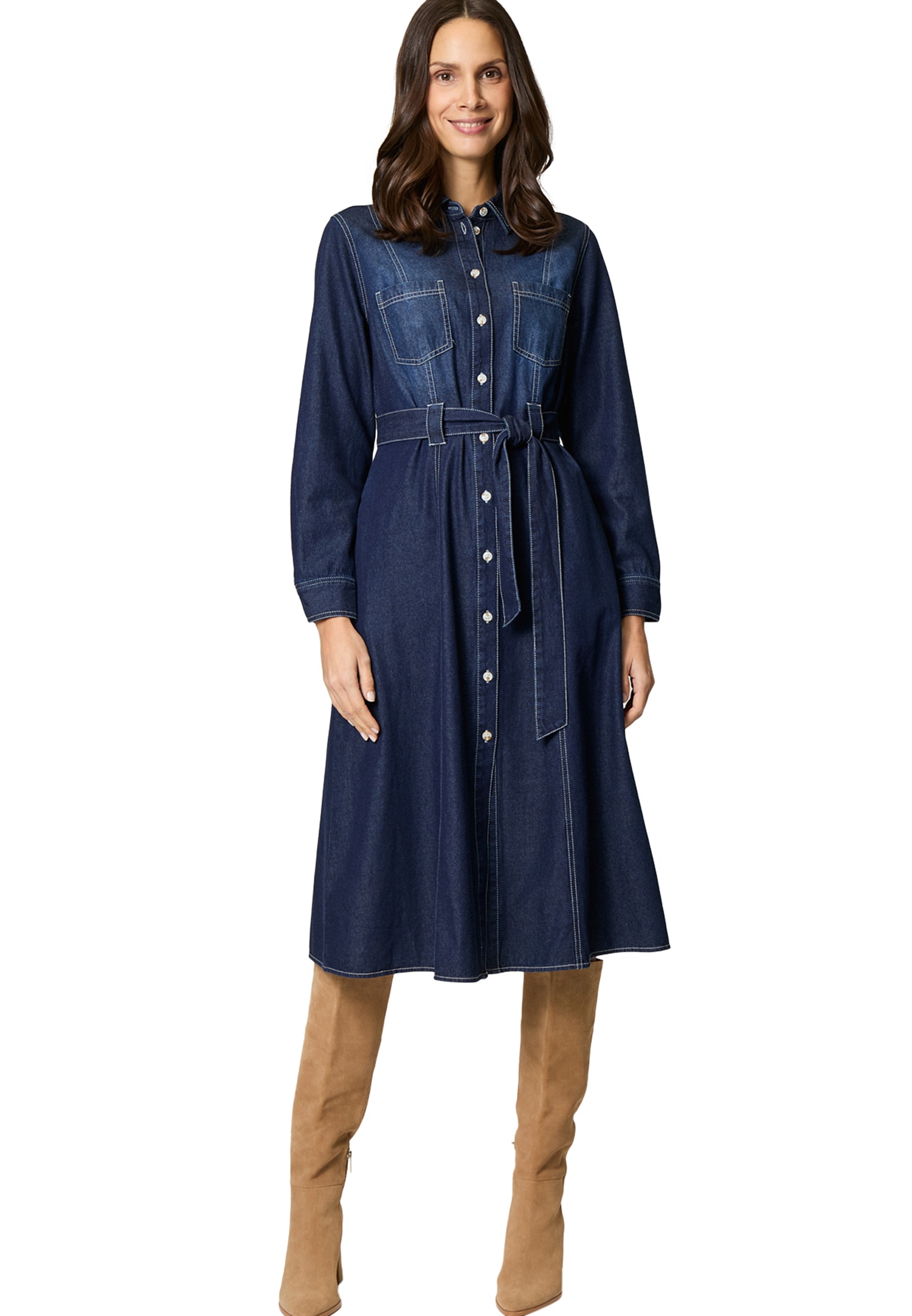 Zero Jeanskleid "zero Damen Jeanskleid mit Gürtel", Gürtel günstig online kaufen