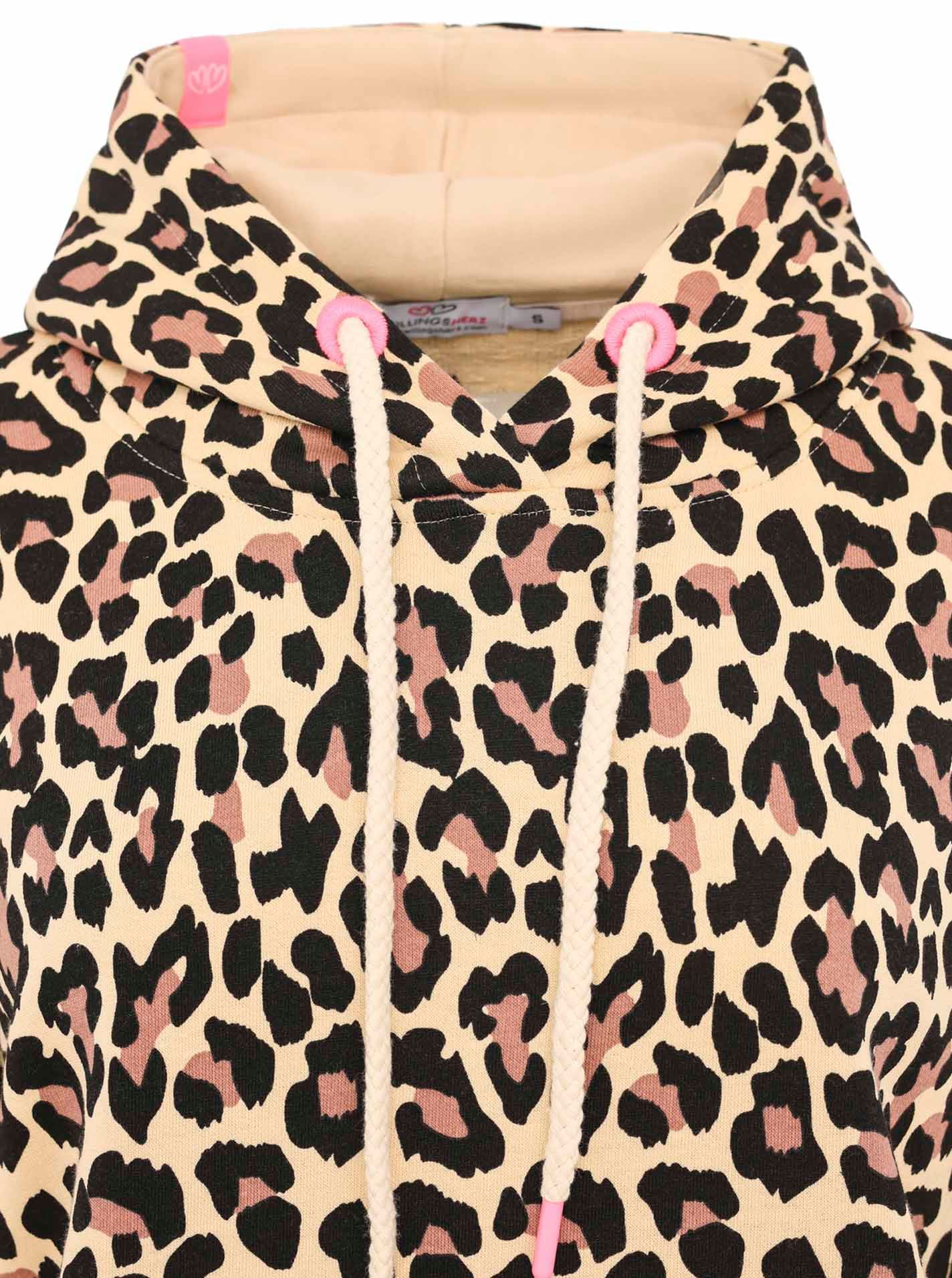 Zwillingsherz Sweatkleid »"Leo all over"«, mit Kapuze und Kängurutasche, auffälligen Bündchen