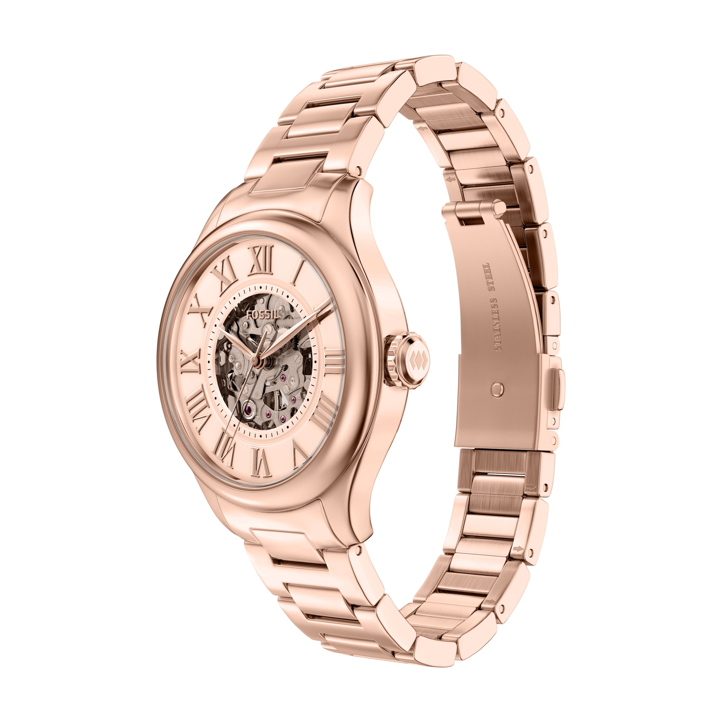 Fossil Automatikuhr »Gilmore« Armbanduhr, Mechanische Uhr, Edelstahlarmband, analog