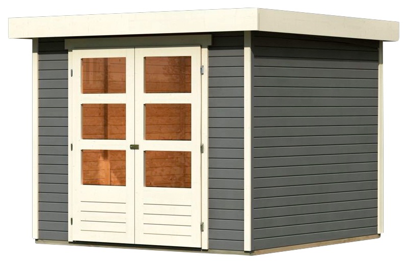 Karibu Gartenhaus »Arnis 3,5«, naturbelassen oder terragrau