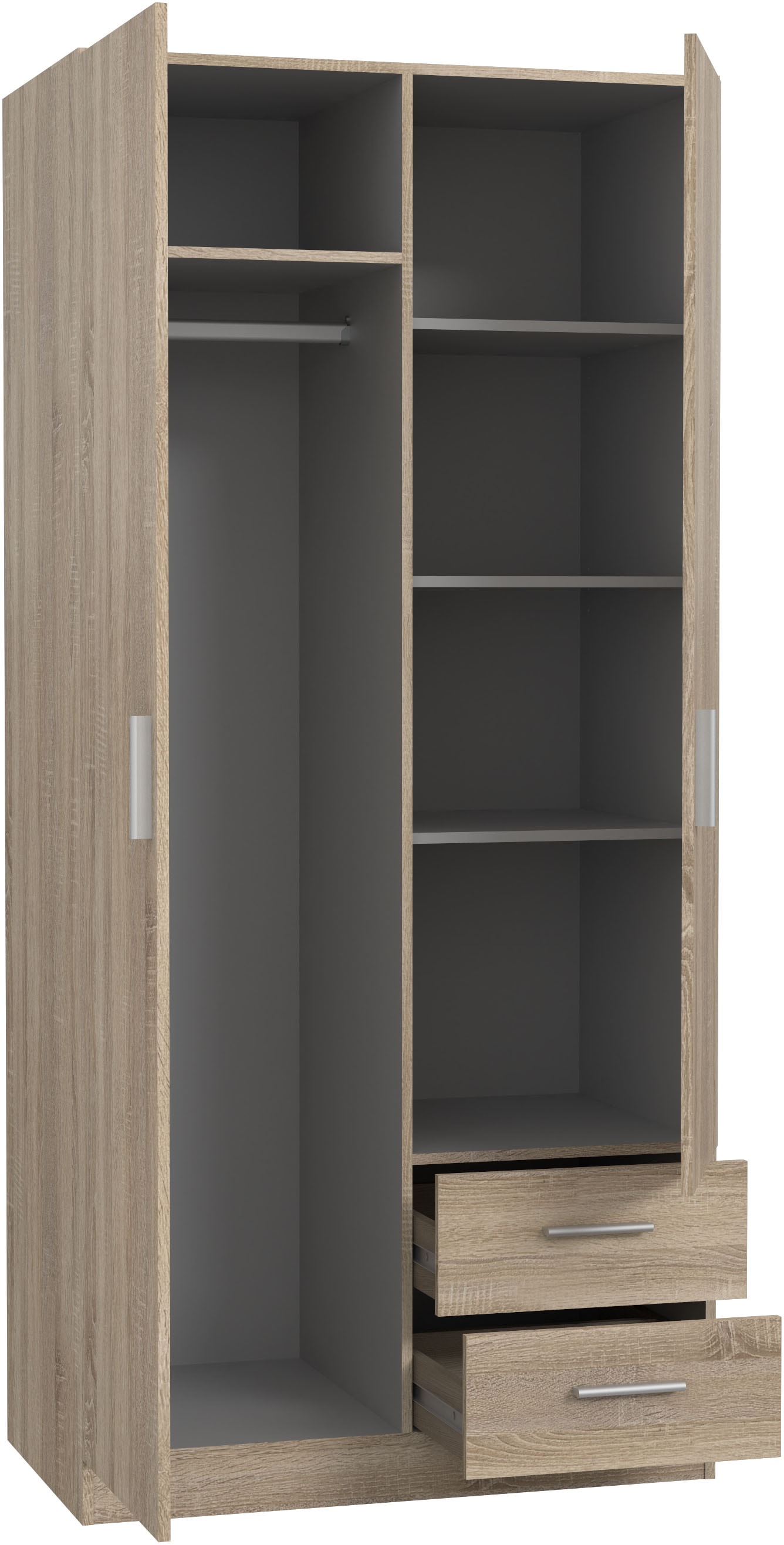 FORTE Kleiderschrank »FORTE JOAKIM , Drehtürenschrank Sonoma Eiche« B/H/T 90,8/197/54 cm, viel Platz