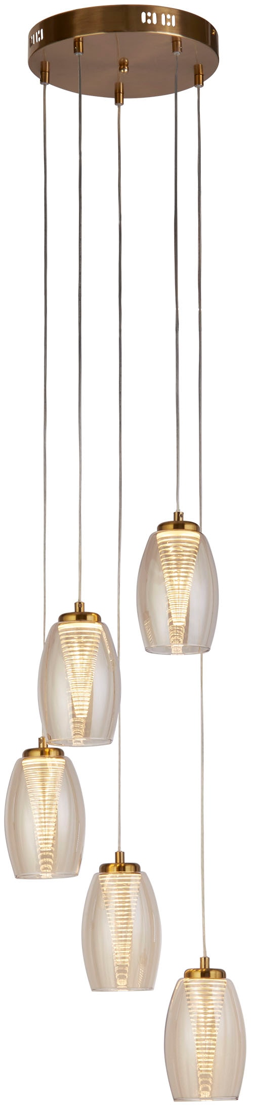 Searchlight LED-Hängeleuchte »Hängeleuchte Cyclone, 5-flammig« LED-Modul 1 Stk. Warmweiß Stalaktit-Optik