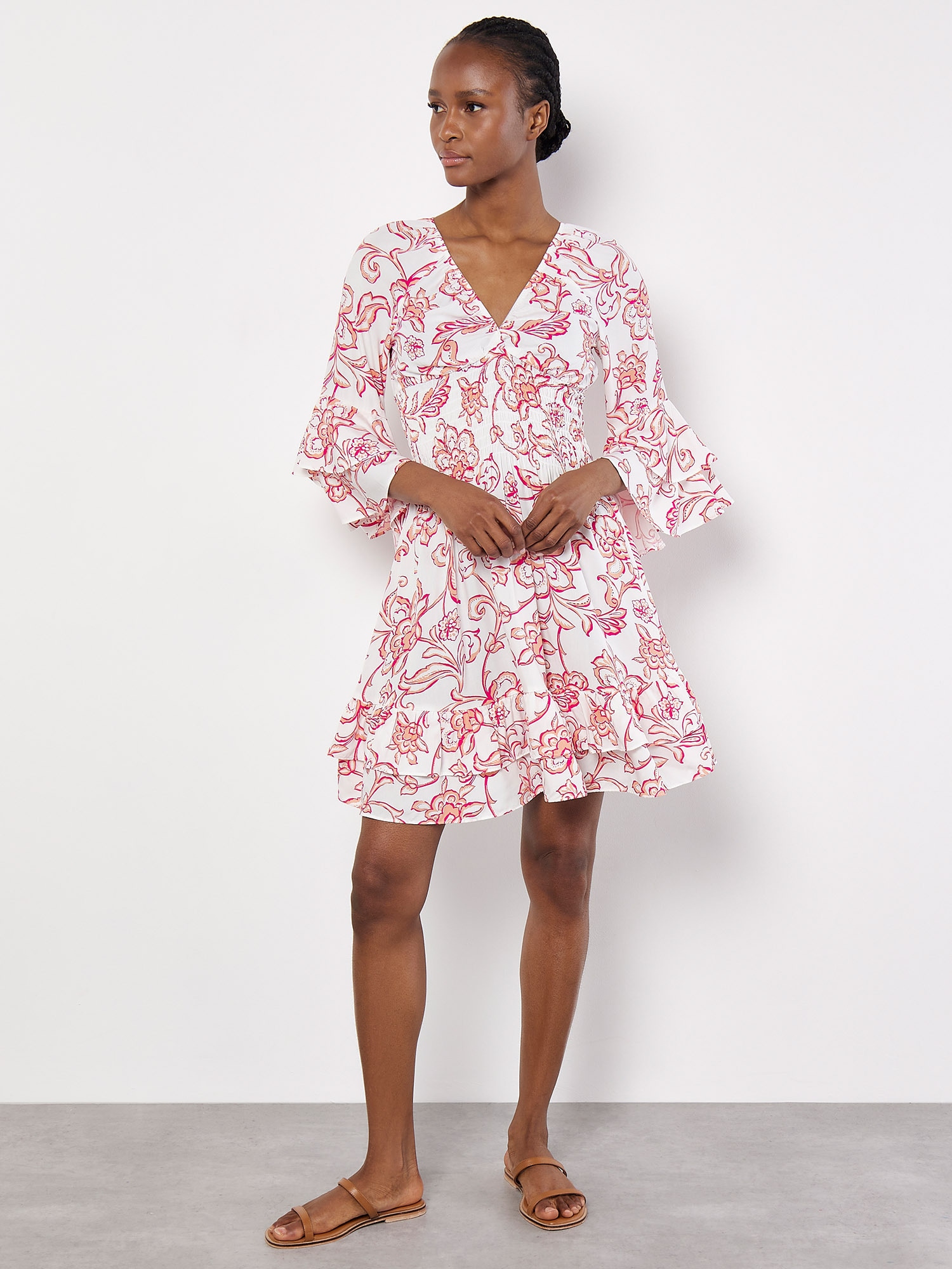 Apricot Minikleid »Smok-Minikleid« mit Trompetenärmeln