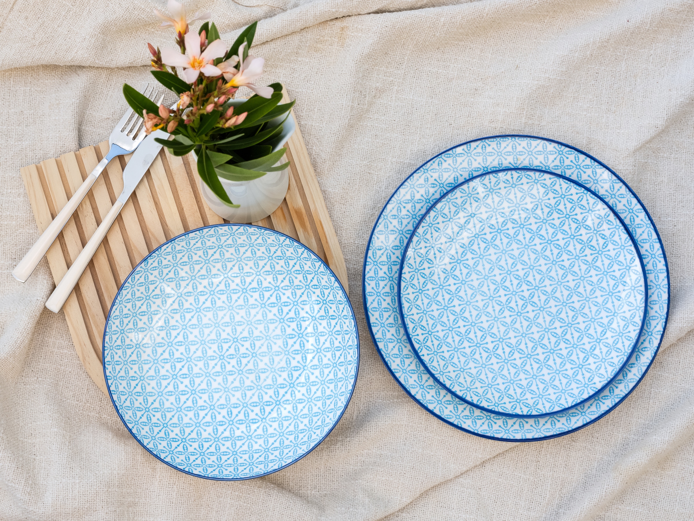 CreaTable Teller-Set »Mediterran, Teller Set 12-tlg.« Mediterraner Flair, Traditionell keramische Motive