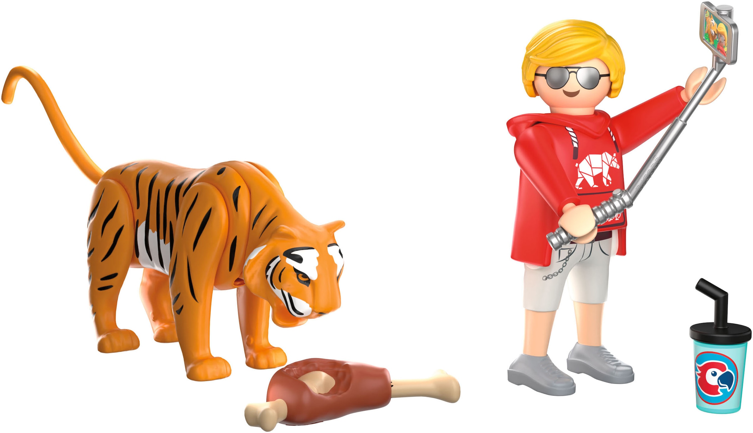 Playmobil® Konstruktions-Spielset »Zoo: Tiger und Besucher (72089), Animals & Friends« Made in Europe