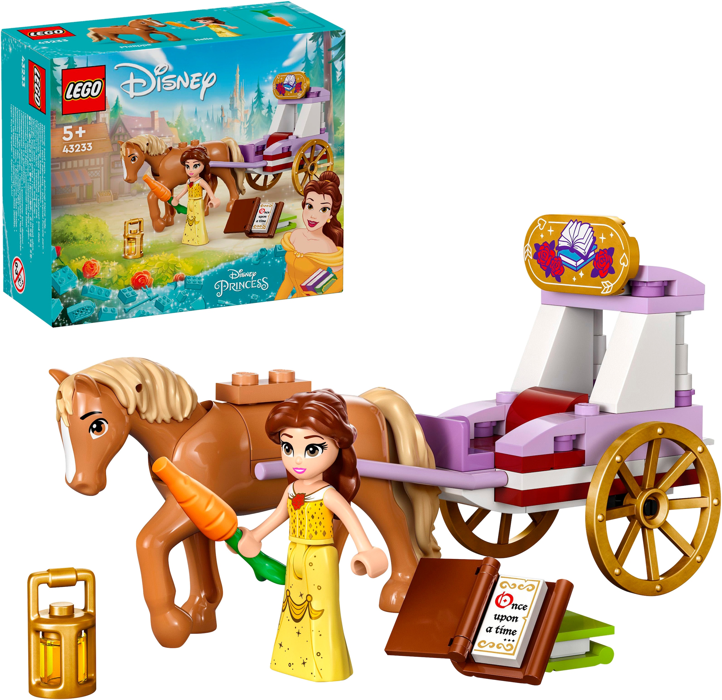 LEGO® Konstruktionsspielsteine »Belles Pferdekutsche (43233), LEGO Disney Princess«, (62 St.), Made in Europe