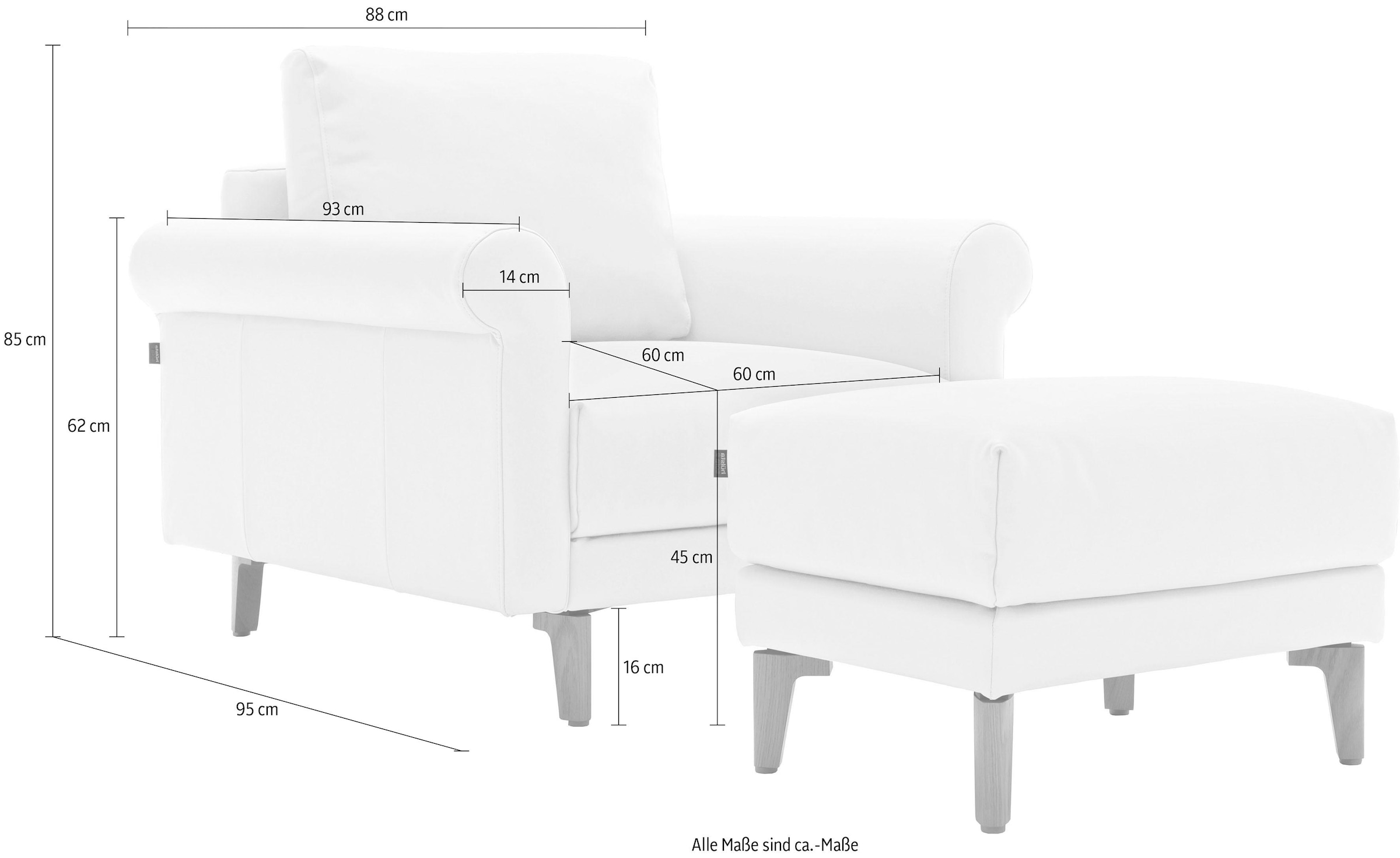 hülsta sofa Sessel Breite cm, 88 Landhaus, Fuß | modern Nussbaum »hs.450«, BAUR