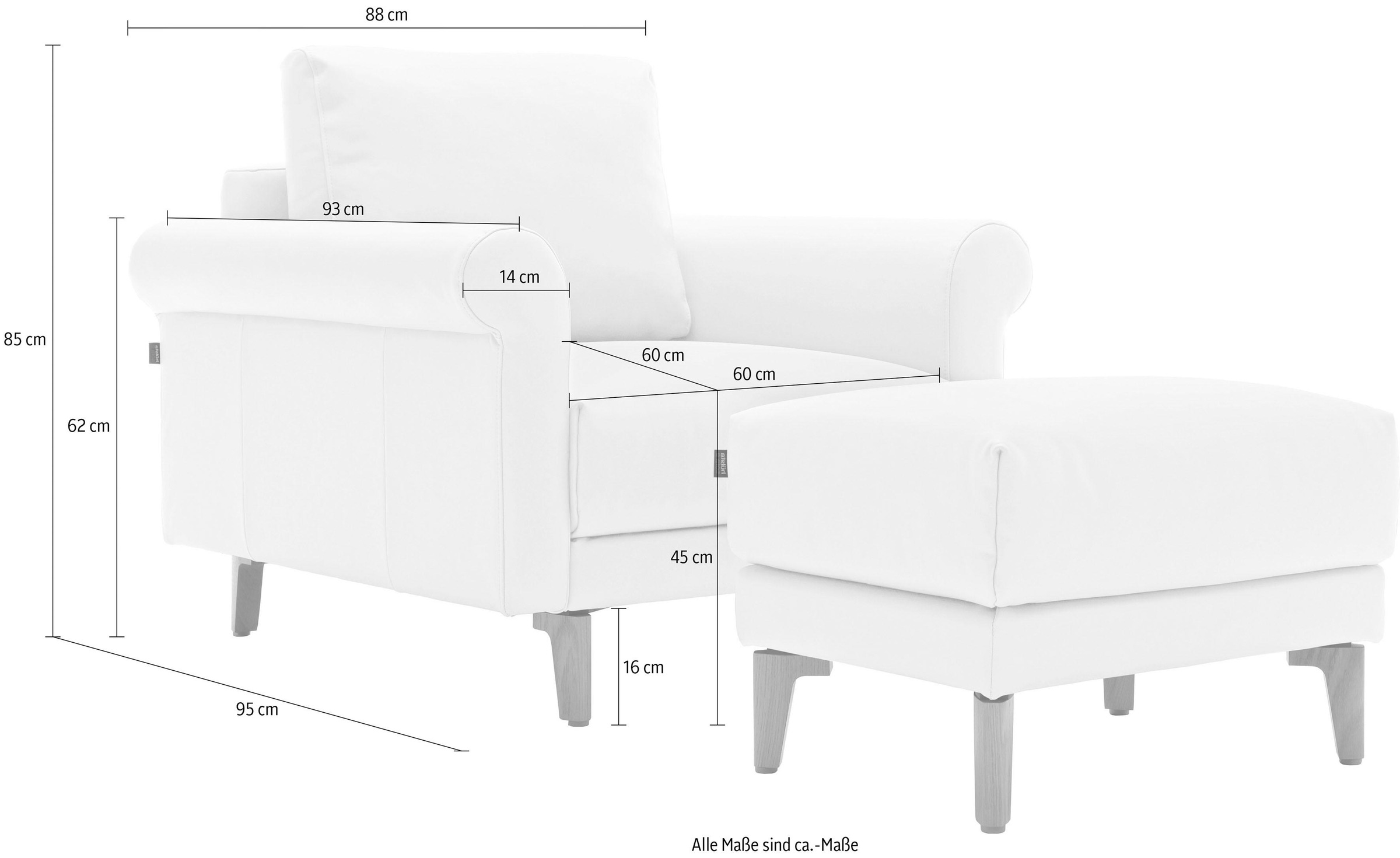 hülsta sofa Sessel »hs.450«, modern Landhaus, Breite 88 cm, Fuß Nussbaum |  BAUR