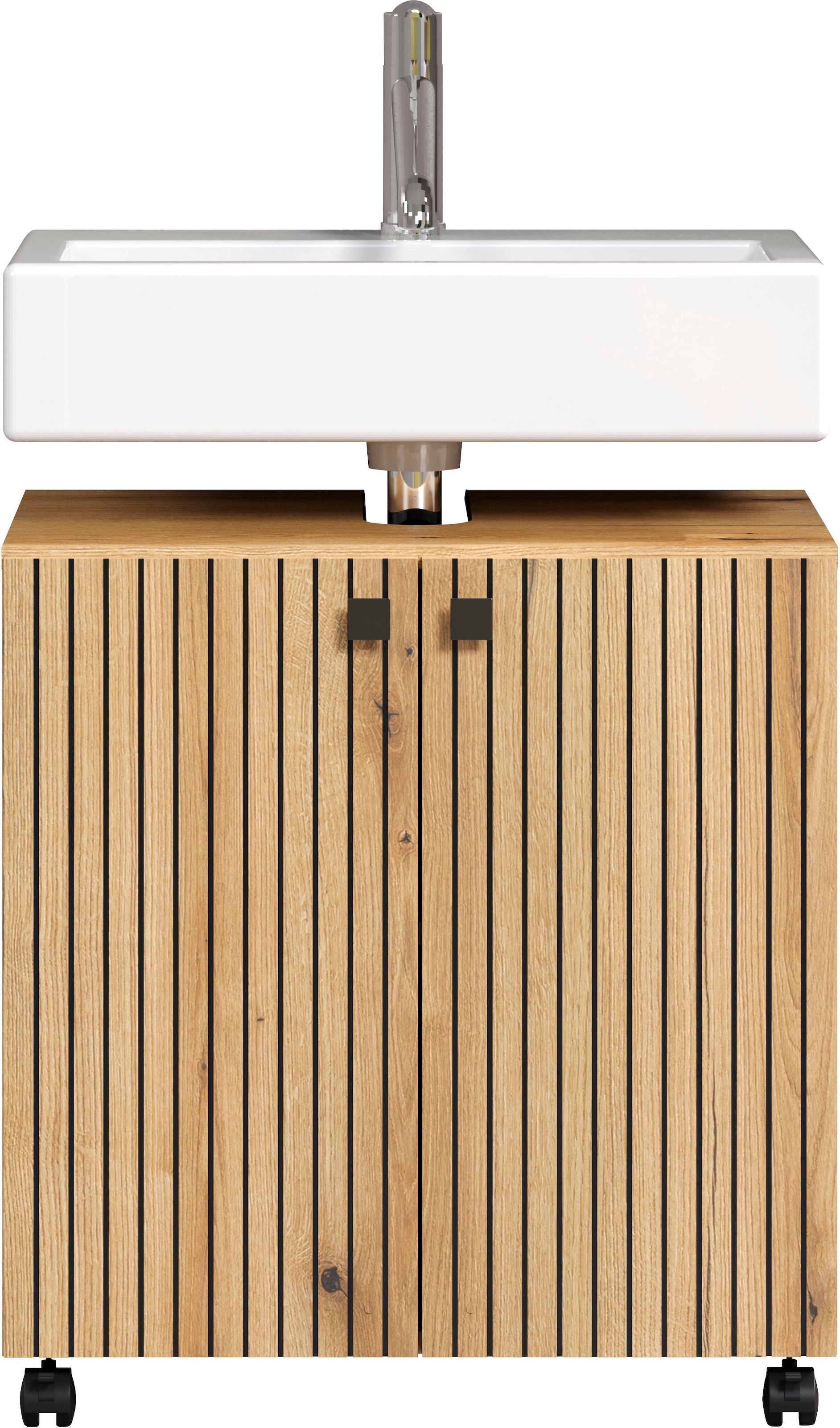 Waschbeckenunterschrank, welltime BAUR 64 42cm Waschbeckenunterschrank 60 x Akustikpaneel-Optik | x BxHxT