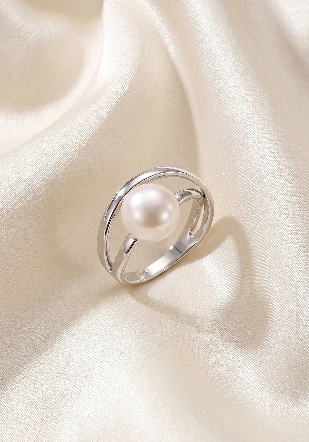 JOBO Perlenring »Ring mit großer Perle« 925 Silber