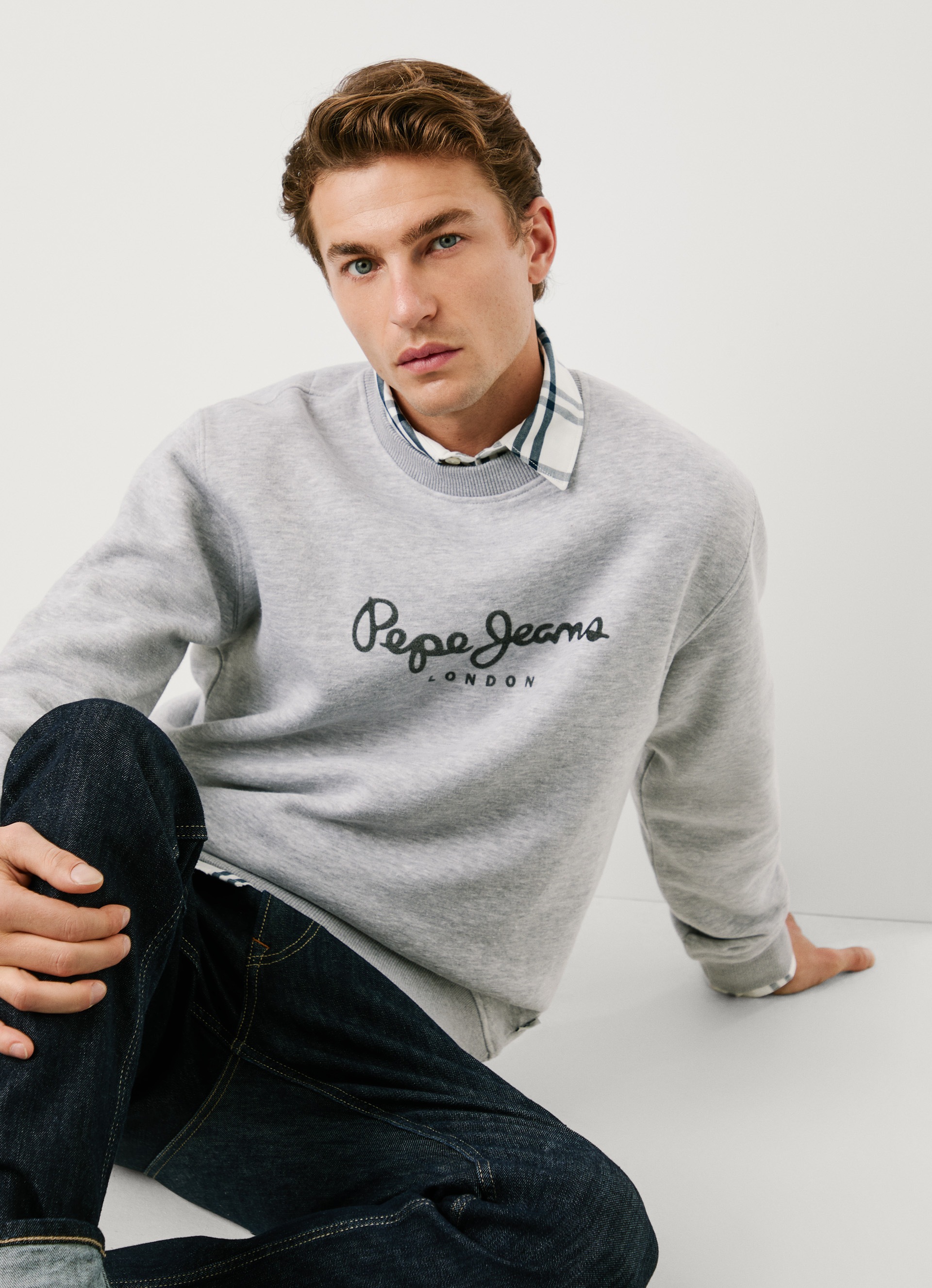 Thumbnail - Pepe Jeans Sweatshirt "MACBETH MELANGE CREW", Rundhalsausschnitt, Logo