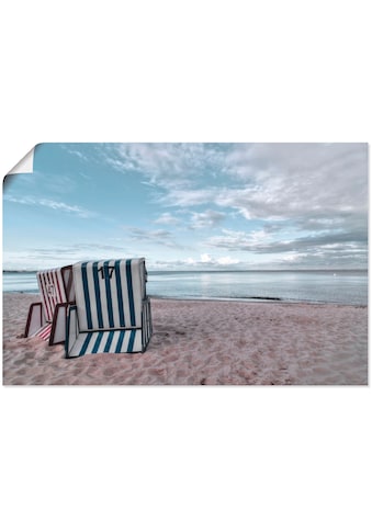 Wandbild »Einsame Strandkörbe am Ostseestrand«, Strand, (1 St.)