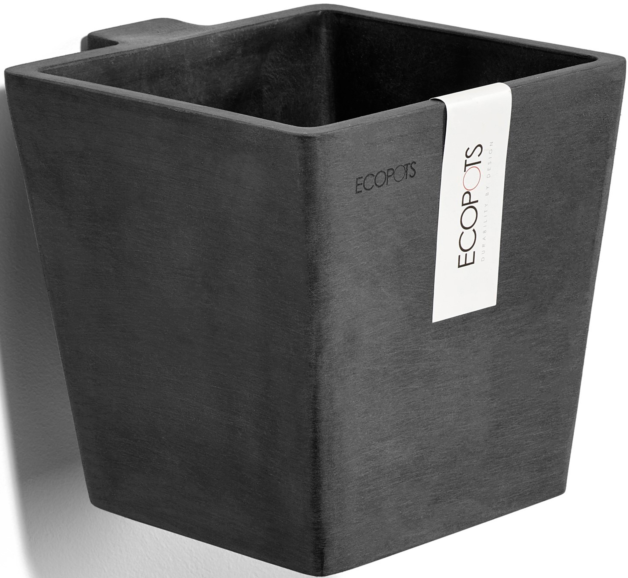 ECOPOTS Blumentopf »Manhattan Wall 15 Dunkelgrau«, für innen und außen: frostsicher, bruchsicher und lichtbeständig