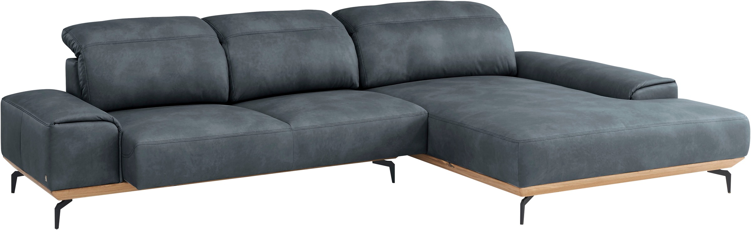 Musterring Wohnlandschaft »MR 2490«, Fuß schwarz, Sitzhöhe 48cm, wahlweise mit Funktionen, Maße 342x207 cm