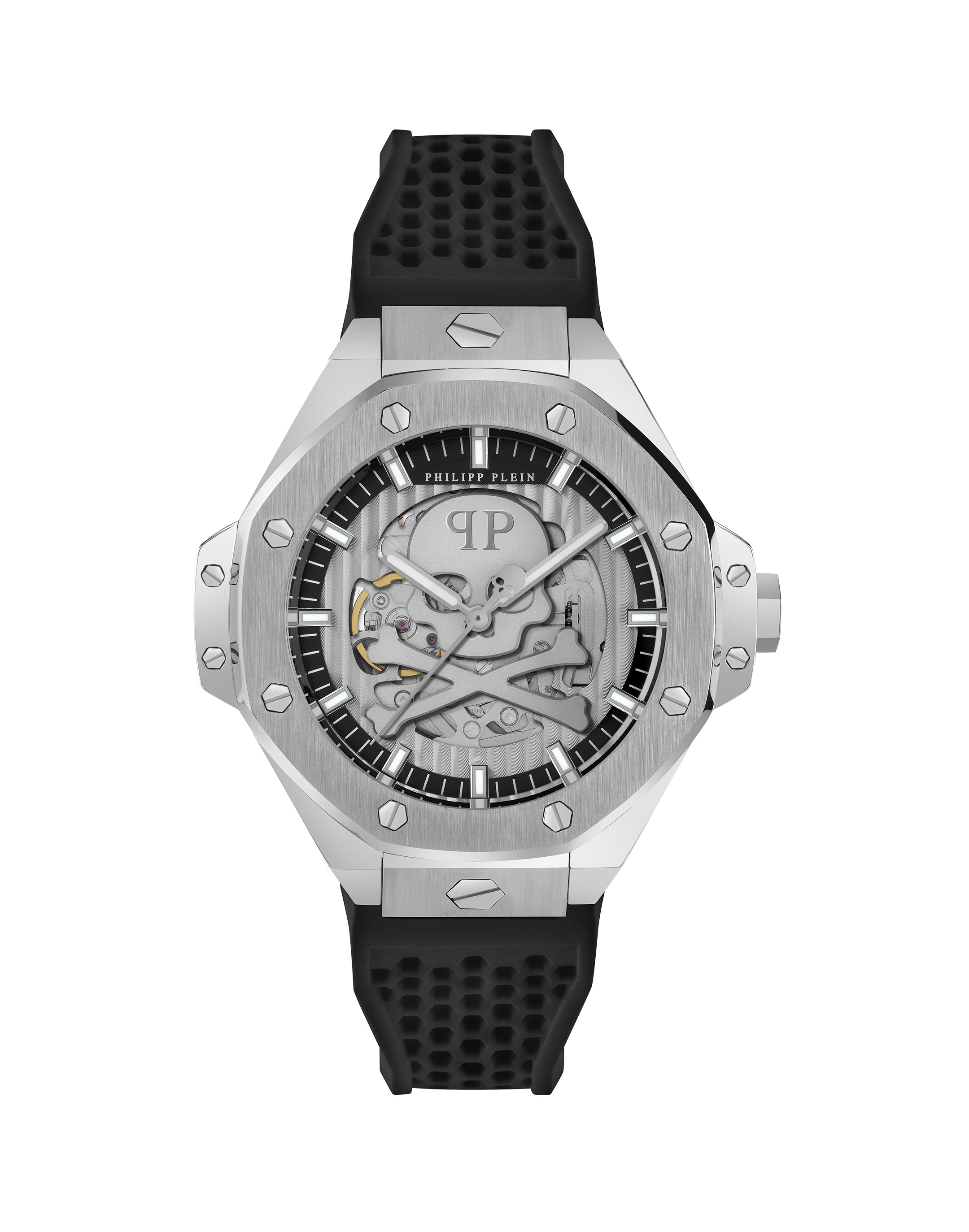 PHILIPP PLEIN Herren Luxusuhr "Skeleton Royal", silber, Armbanduhren