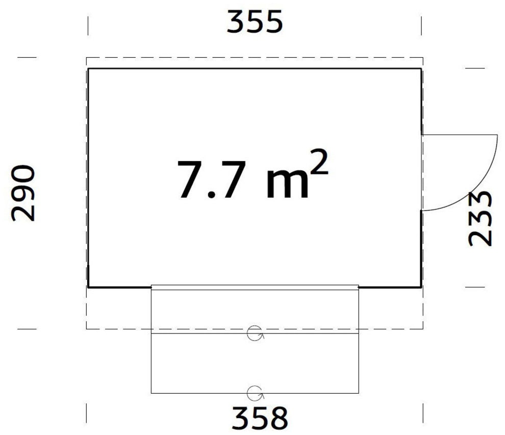 Palmako Gerätehaus »Kiosk Kira 7,7 m²«, BxTxH: 355x233x264 cm, witterungsbeständig