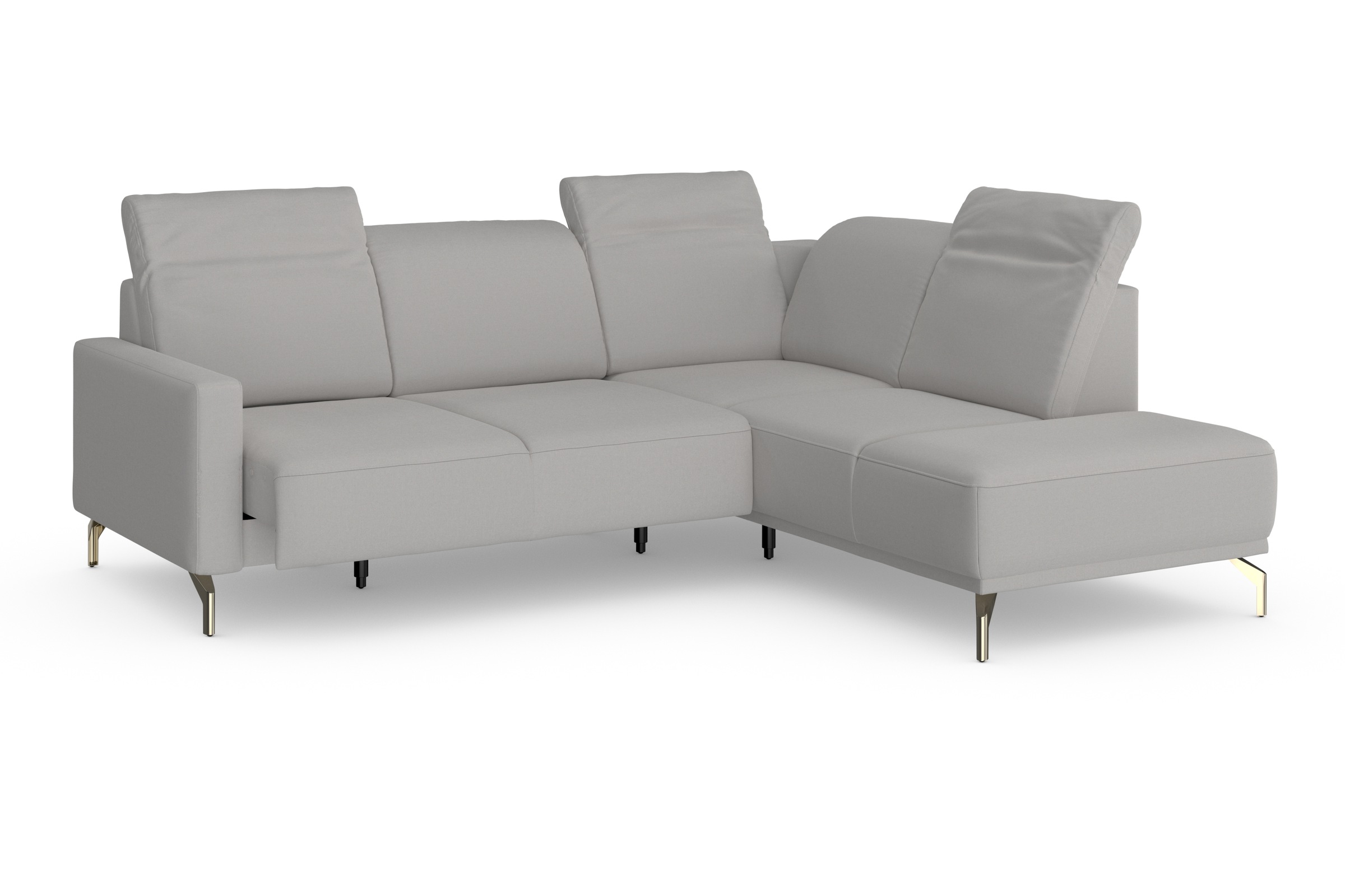 Ecksofa SIT & MORE "Bailando L-Form", silber, B:249cm H:84cm T:205cm, Sofas, Ecksofa, wahlweise mit Kopfteilverstellung und Vorziehsitz, motorisch 8