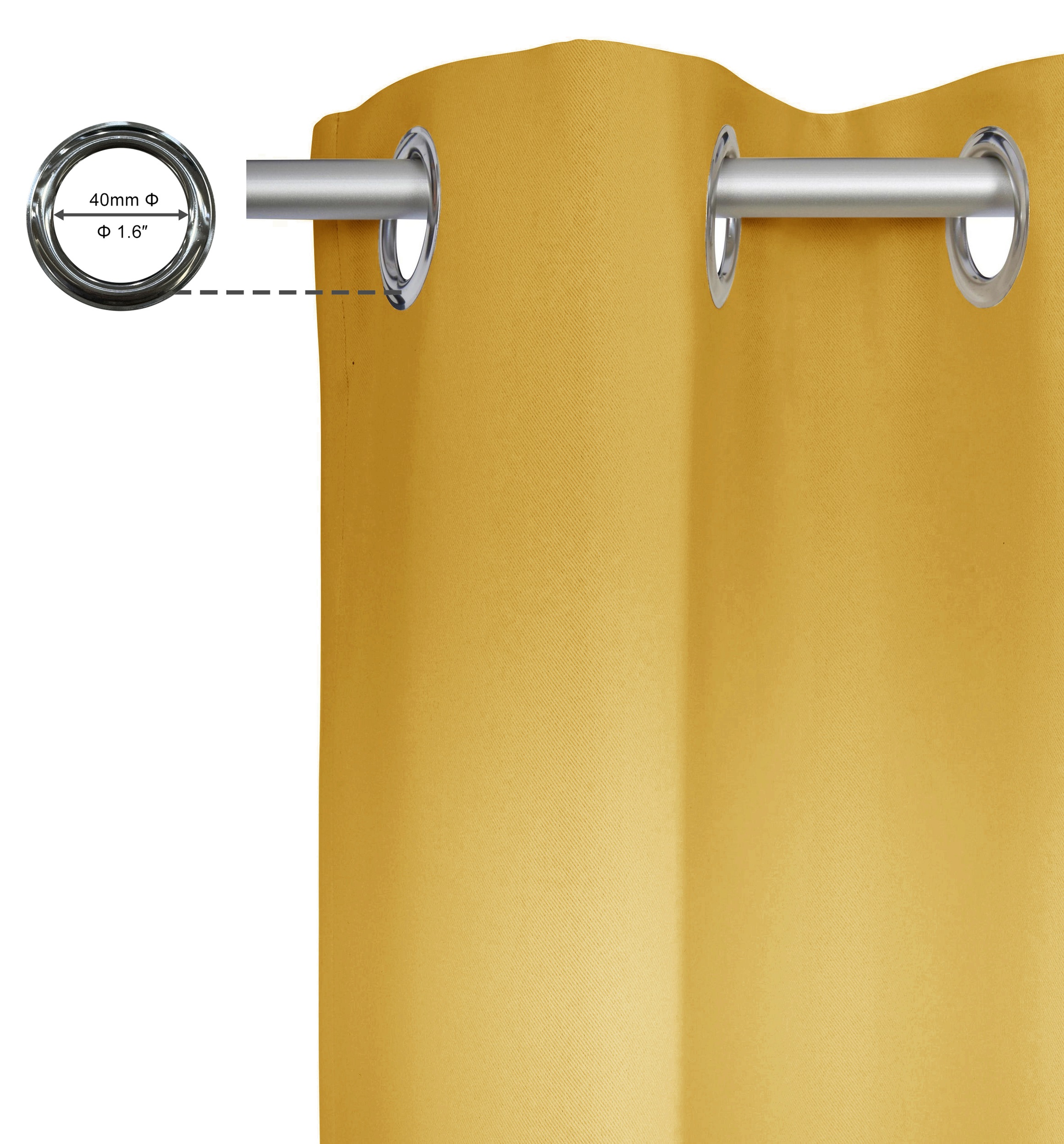 Thumbnail - my home Gardine "SOLA" Ösen 1 Stk. tlg. Schal einfarbig, Verdunkelung, 1er oder 2er Set Gardinen