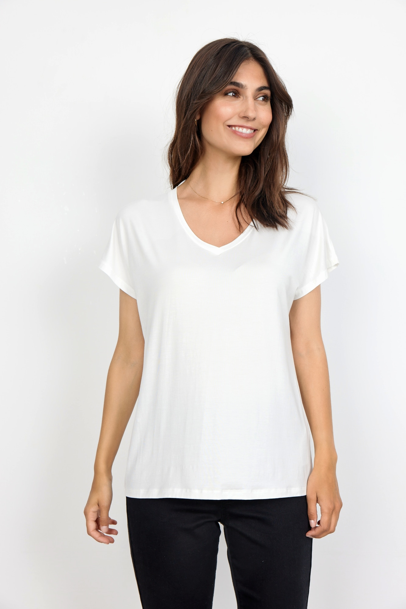 soyaconcept V-Shirt "SC-MARICA 32" aus Viskosemischung mit Lyocell und Elasthan, Regular Fit