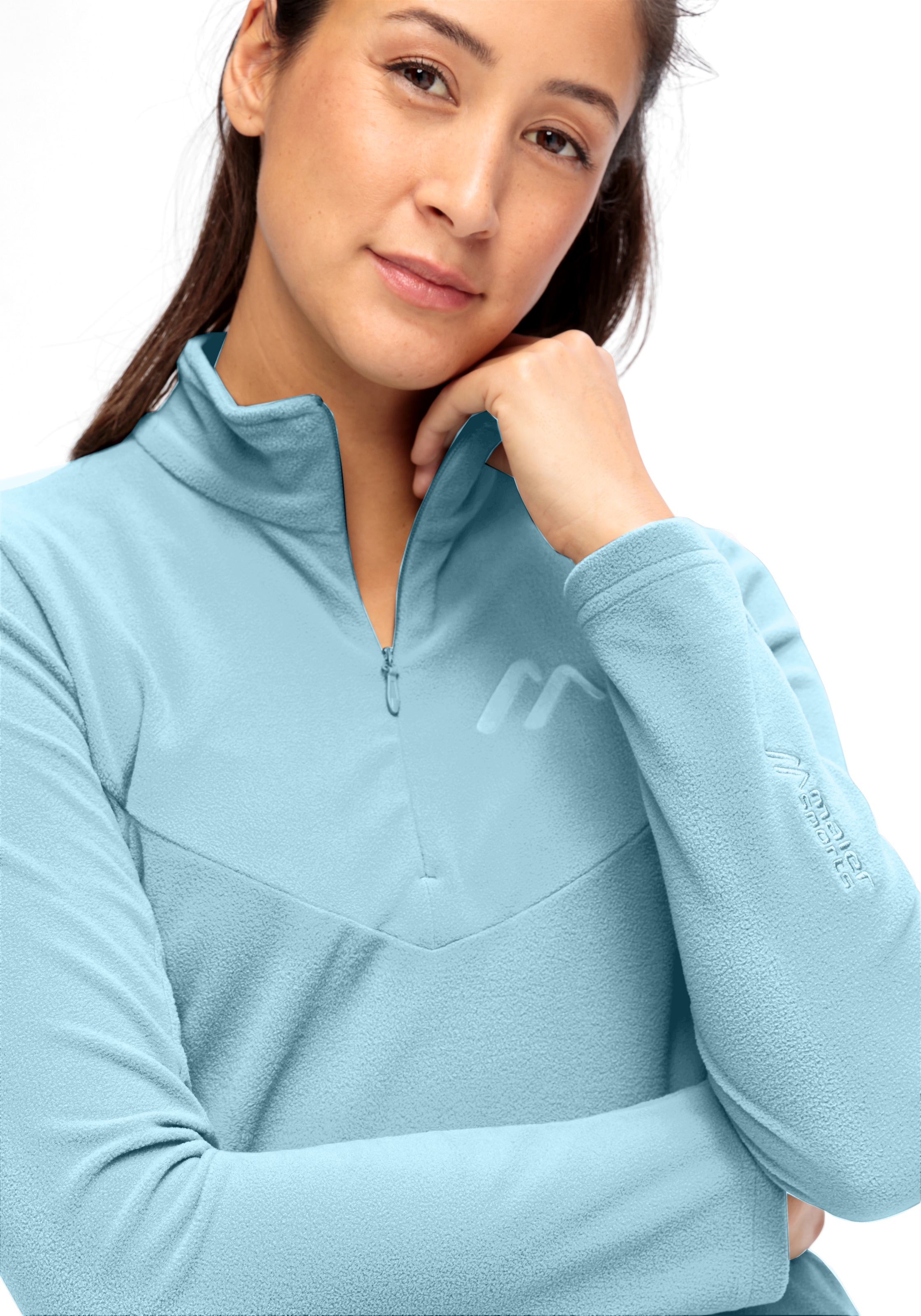 Maier Sports Fleecepullover »Denise HZ W«, Damen Midlayer, pflegeleichtes Half-Zip Fleece