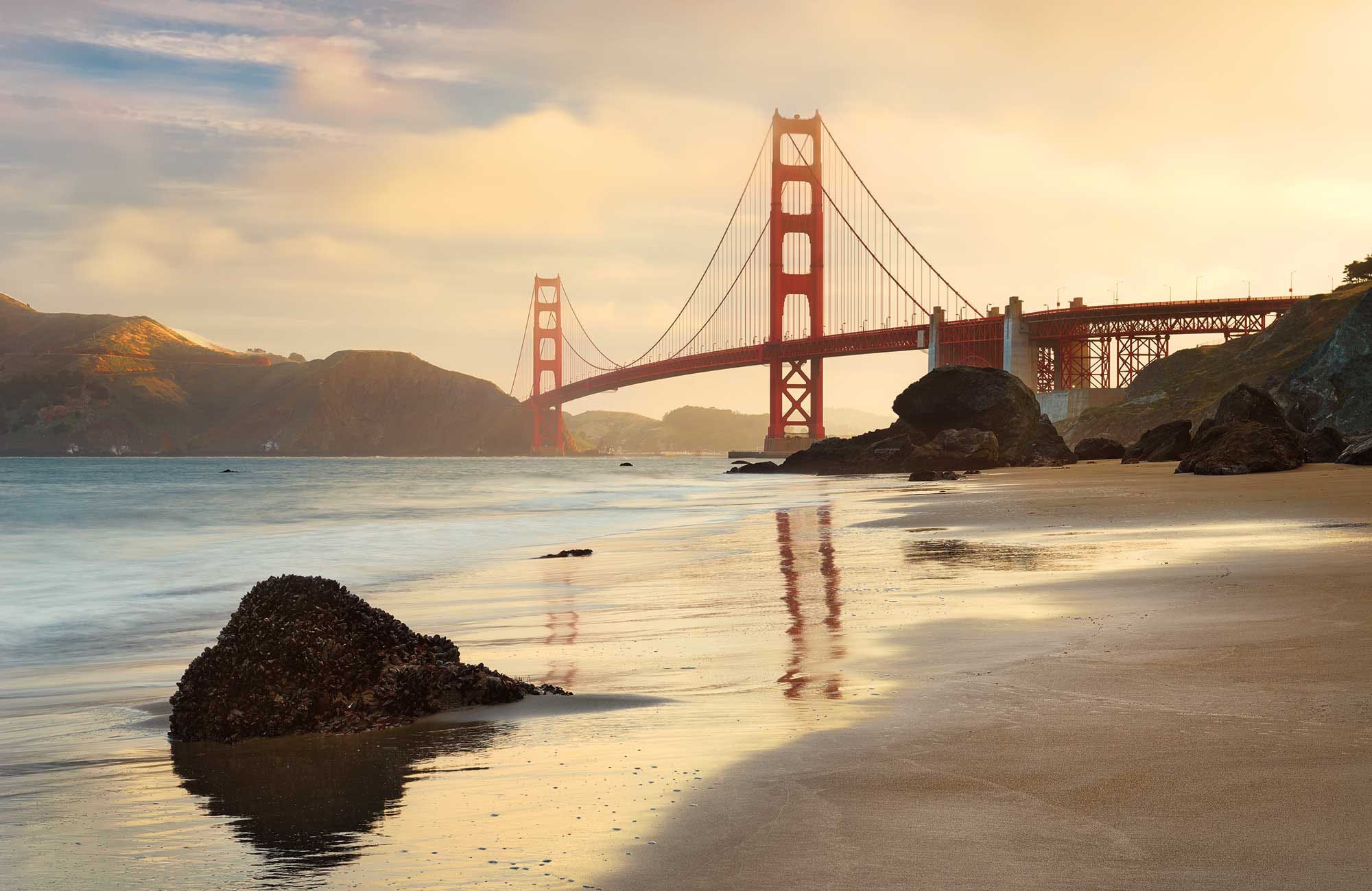 Komar Vliestapete "Golden Gate", 400x260 cm (Breite x Höhe)