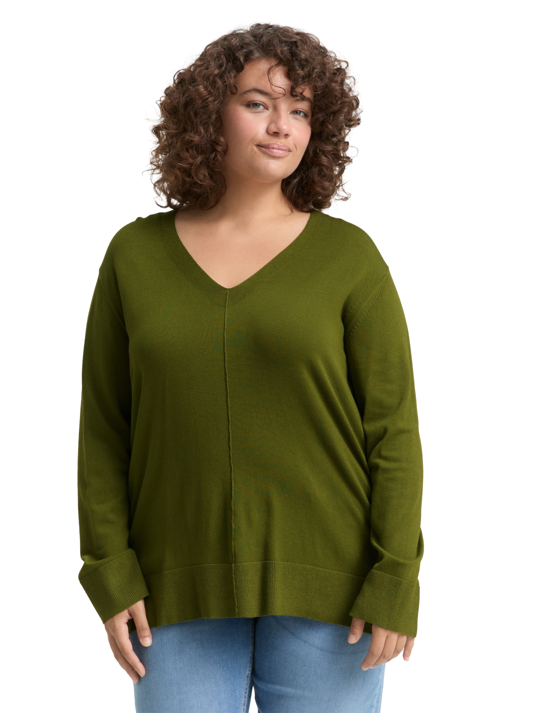 TOM TAILOR PLUS Strickpullover, mit Ziernaht günstig online kaufen