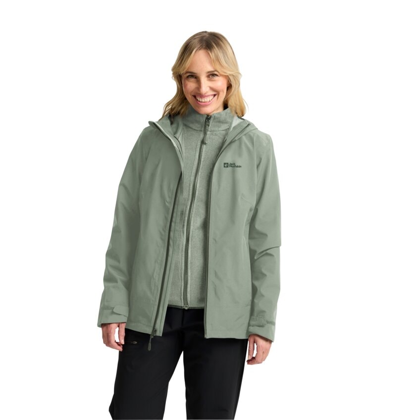 Jack Wolfskin 3-in-1-Funktionsjacke »MOONRISE 3IN1 JKT W«, mit Kapuze, 3in1, atmungsaktiv, Übergangsjacke