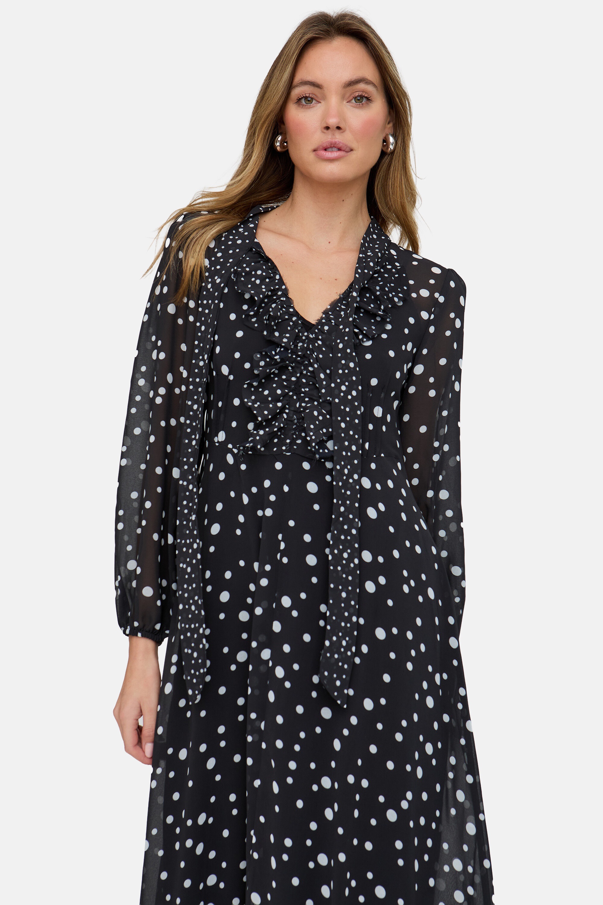 Lily and Lionel Midikleid »Margot Ruffle Neck Print Maxi Dress Damen«