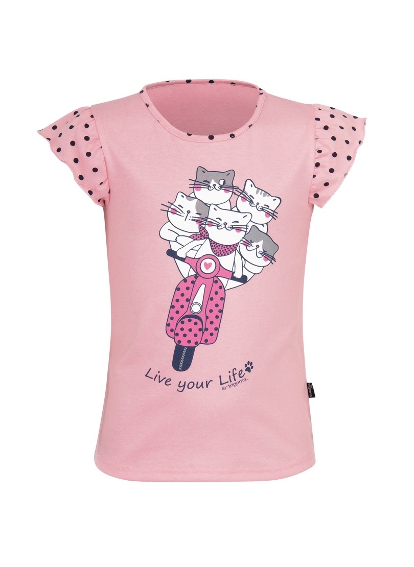 Trigema T-Shirt »TRIGEMA T-Shirt mit gerafftem Ärmeln und Motiv«