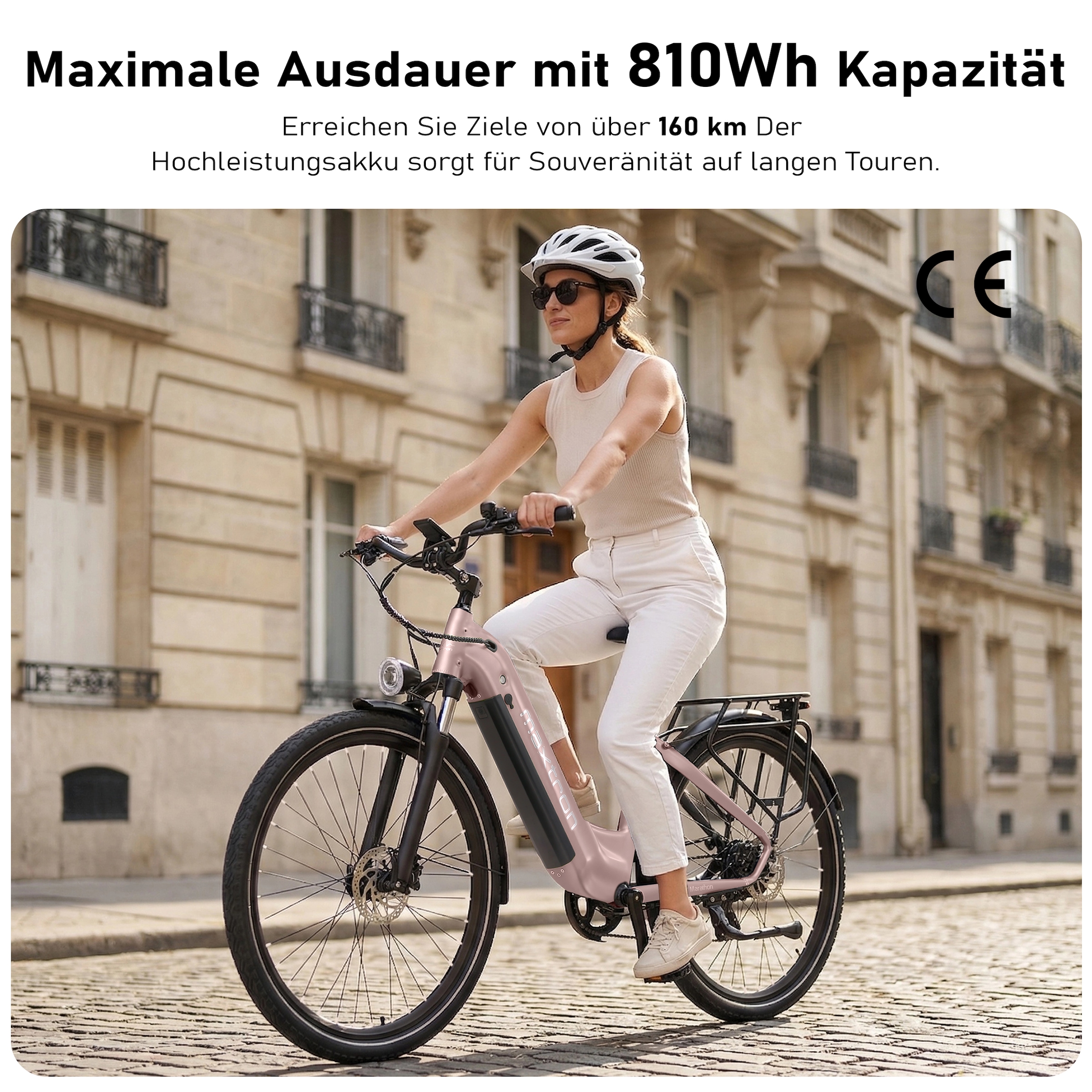 Maxtron »Maxtron Marathon E-Citybike 28 Zoll« 7 Gang Shimano Kettenschaltung Heckmotor 250 W Packung,  Elektrofahrrad für Damen u. Herren