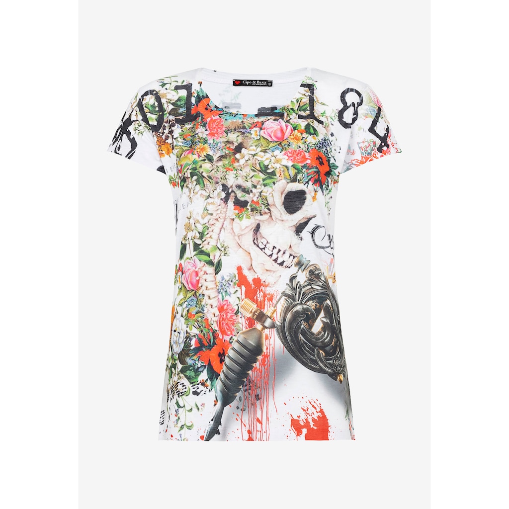 Cipo & Baxx T-Shirt, mit grafischem Print